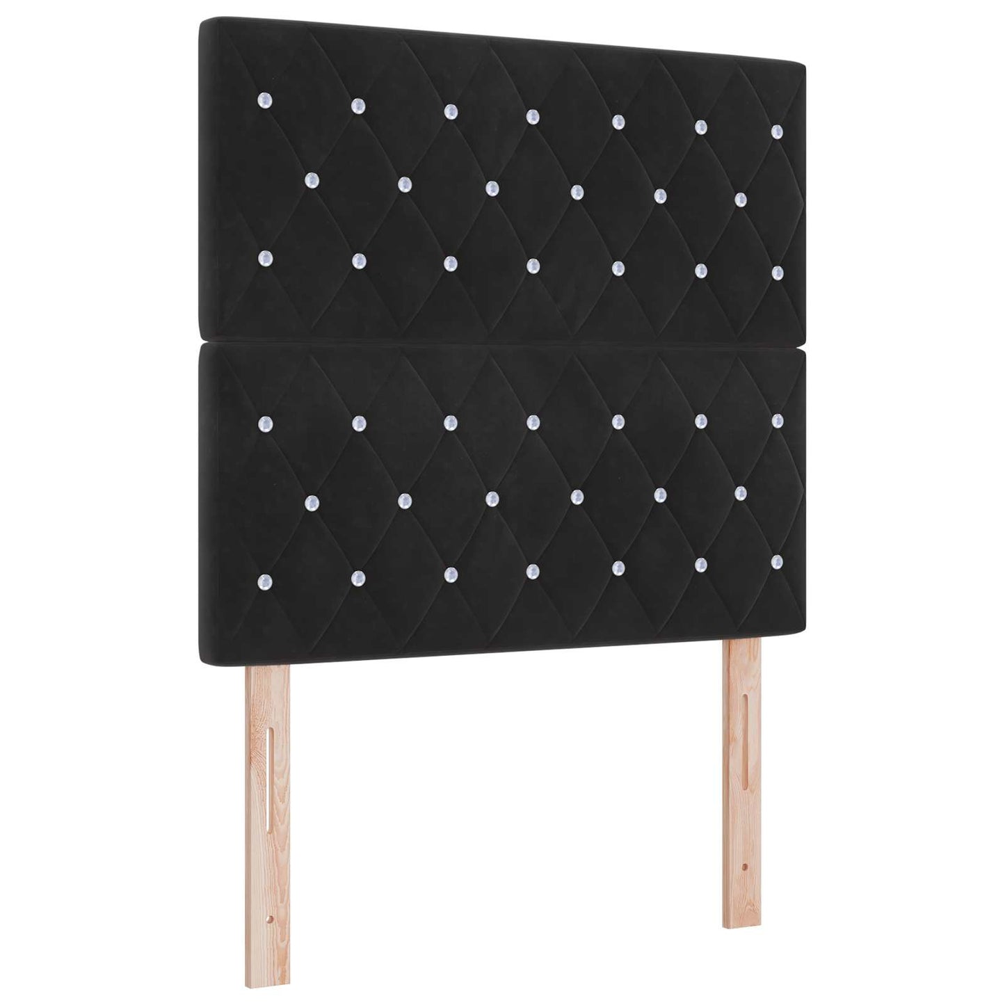 Boxspring ágy matraccal fejtámlával Fekete 80 x 200 cm Bársony