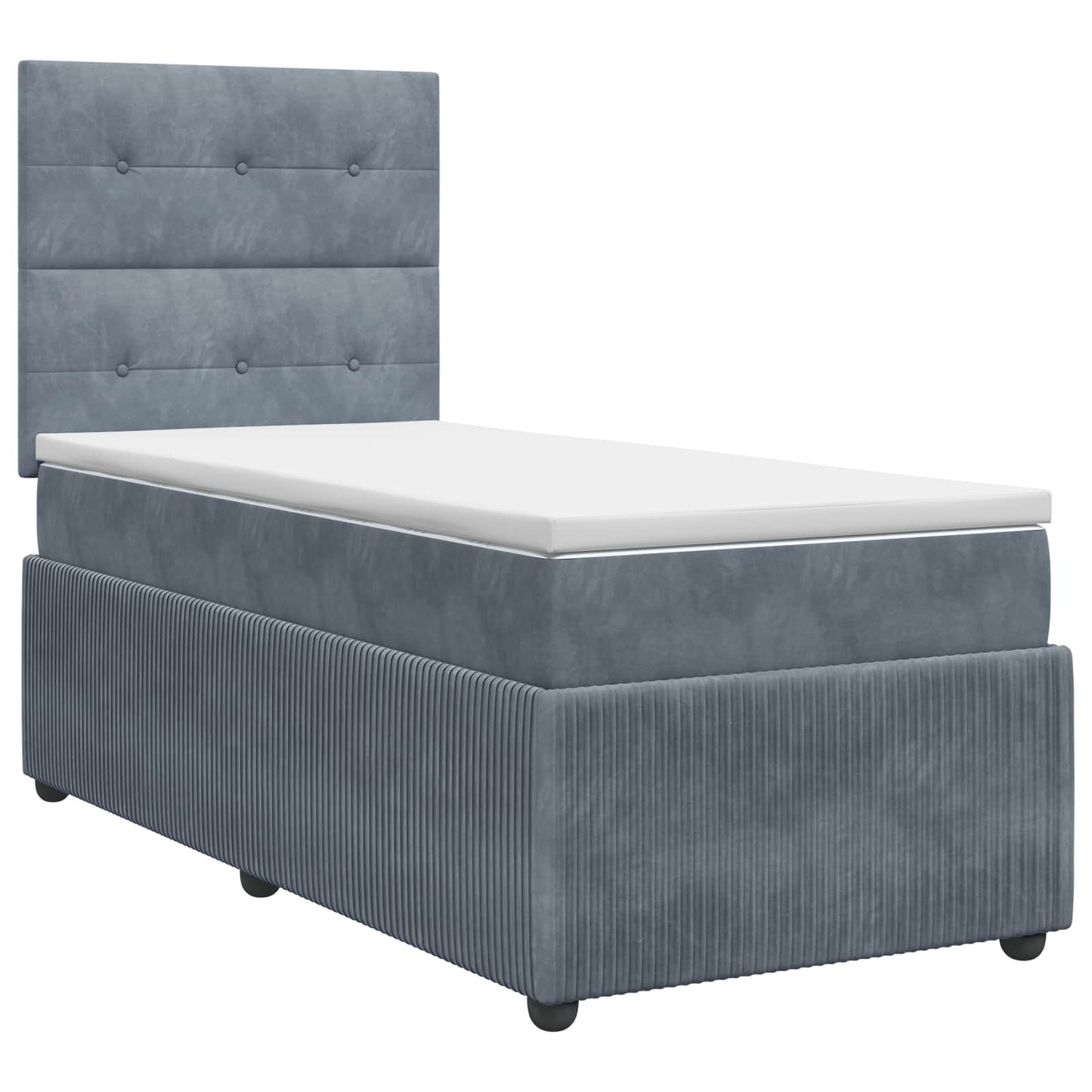 Boxspring ágy matraccal Sötétszürke 80 x 200 cm Bársony