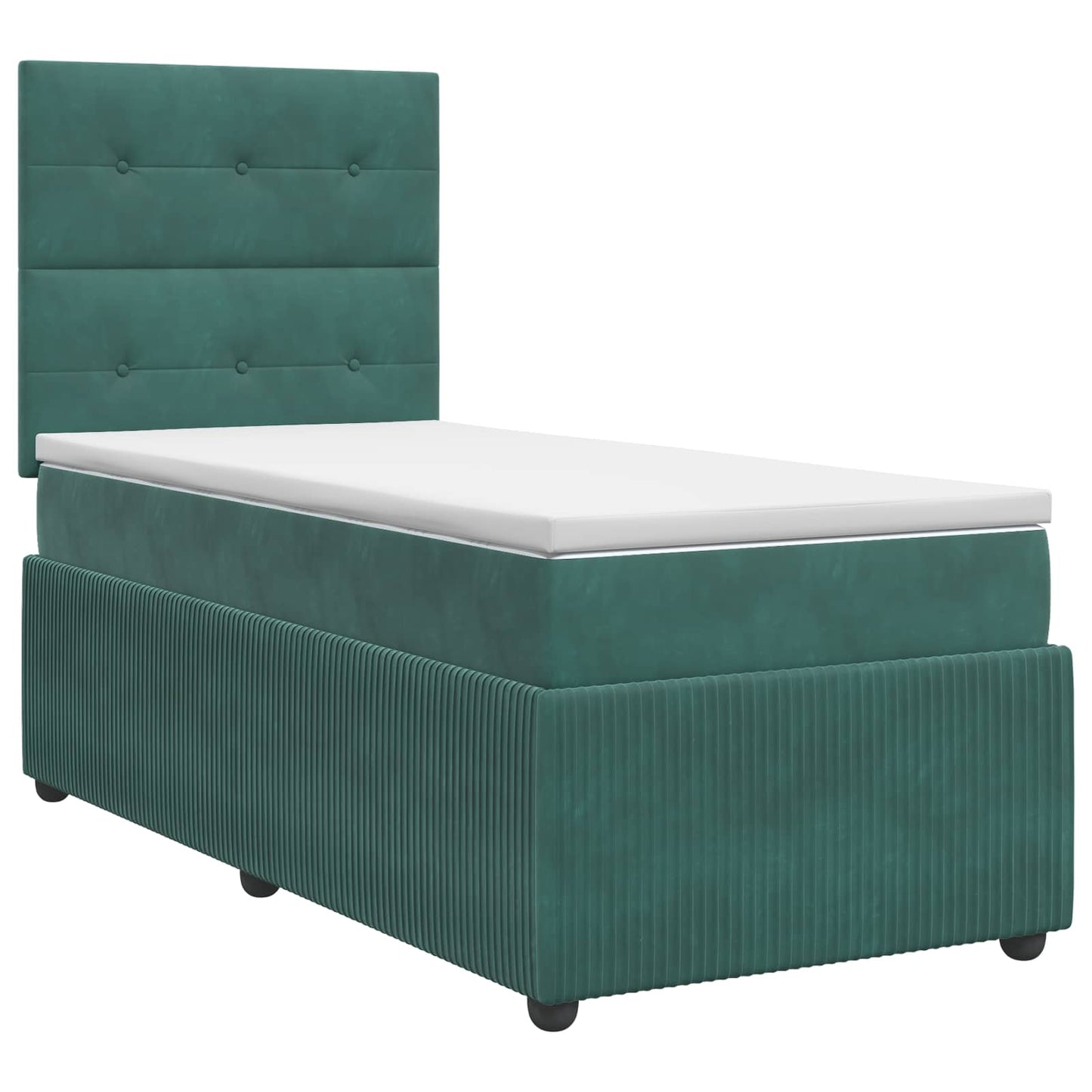 Boxspring ágy matraccal Sötétzöld 80 x 200 cm Bársony
