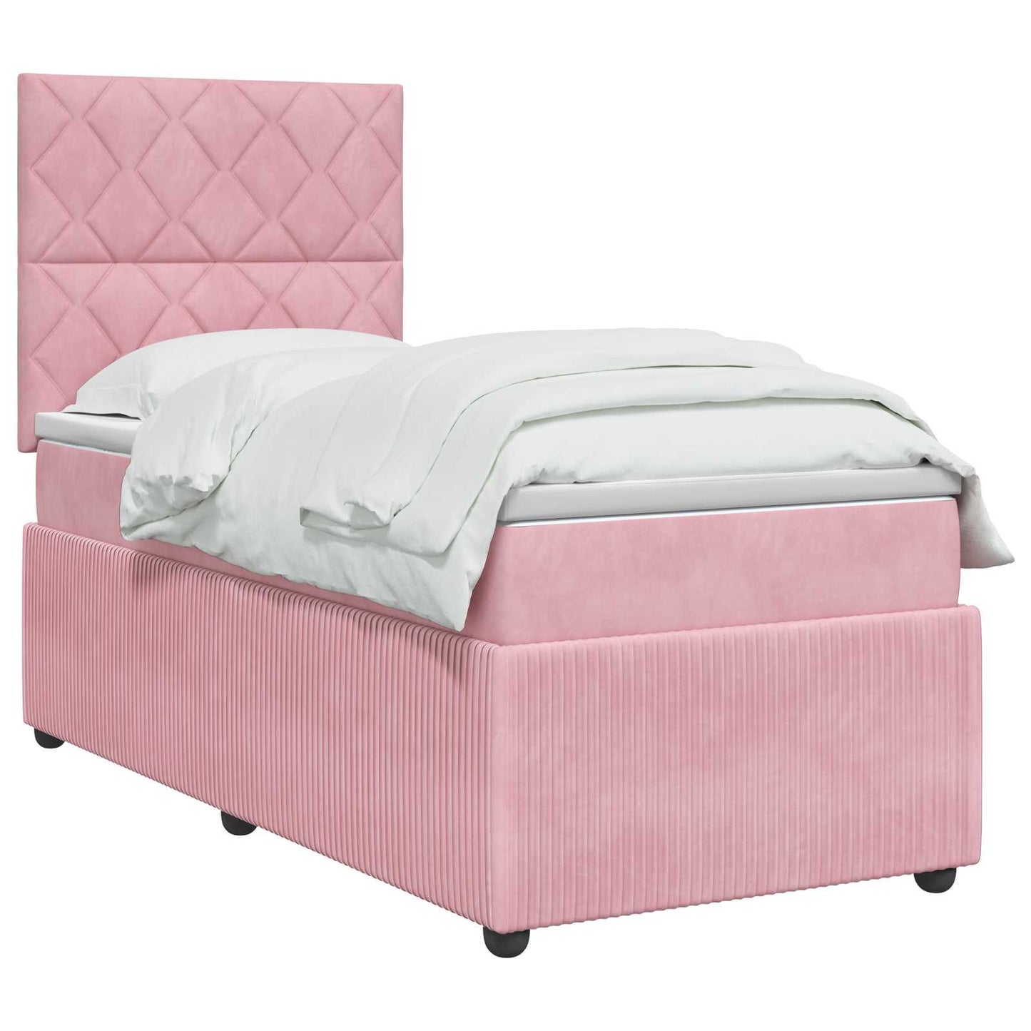 Boxspring ágy matraccal Rózsaszín 80 x 200 cm Bársony