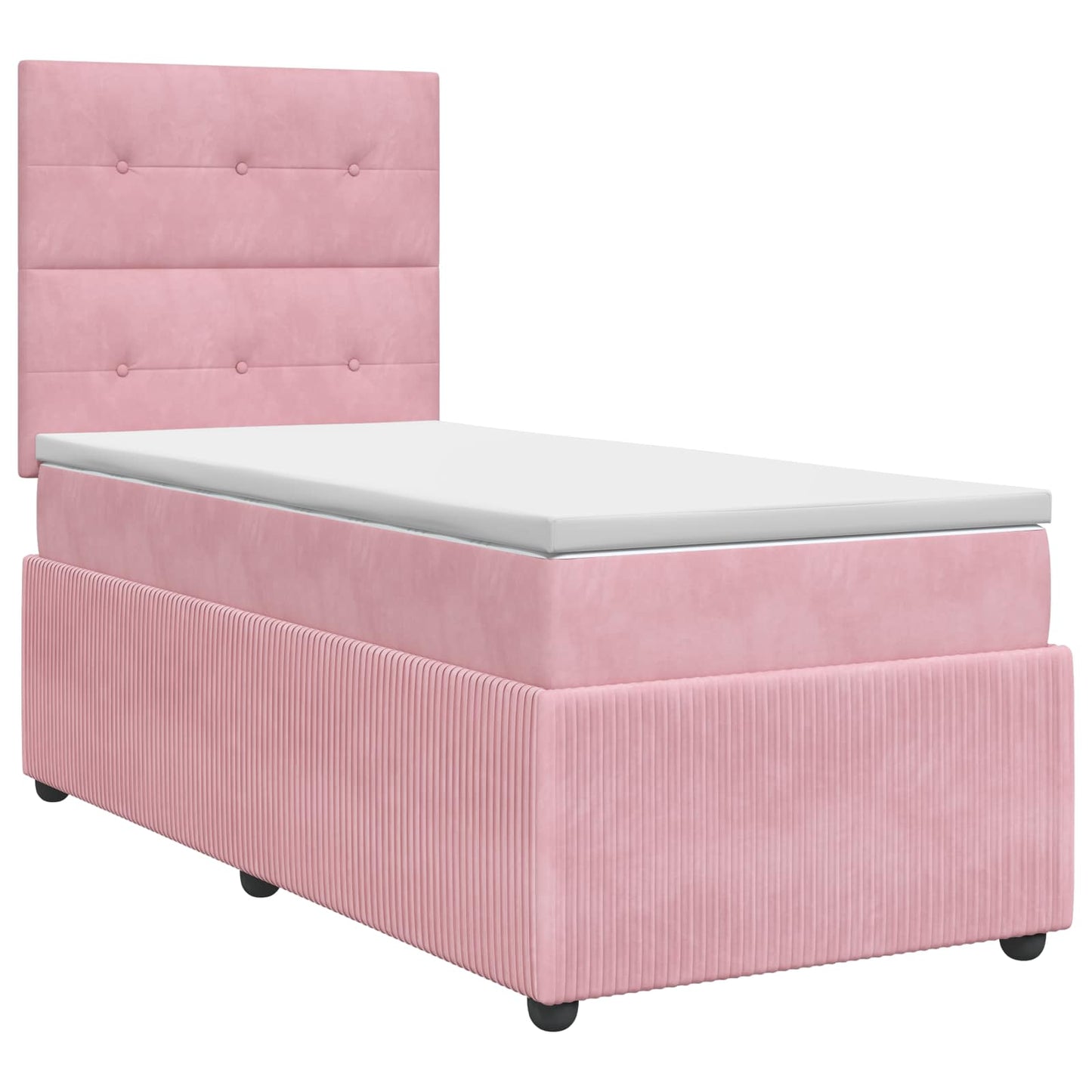 Boxspring ágy matraccal Rózsaszín 90 x 190 cm Bársony