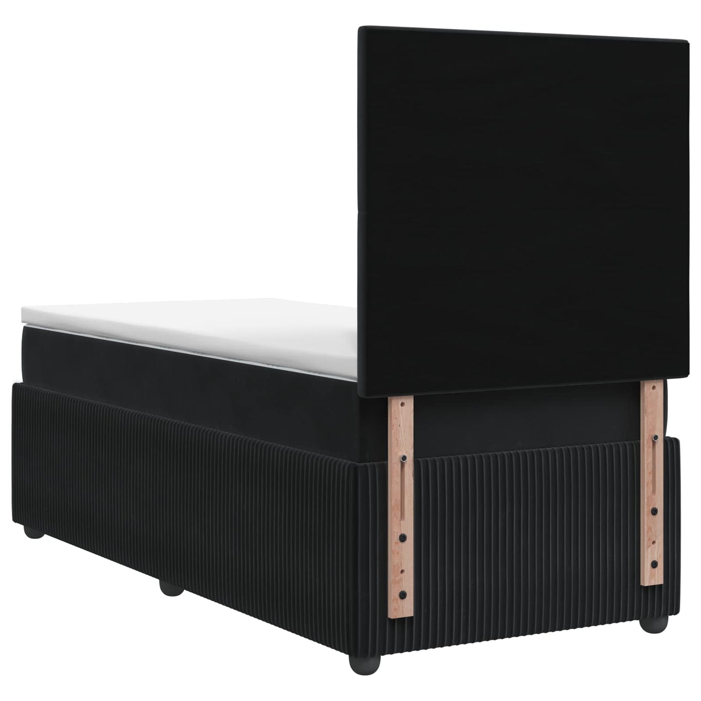 Boxspring ágy matraccal fejtámlával Fekete 90 x 190 cm Bársony