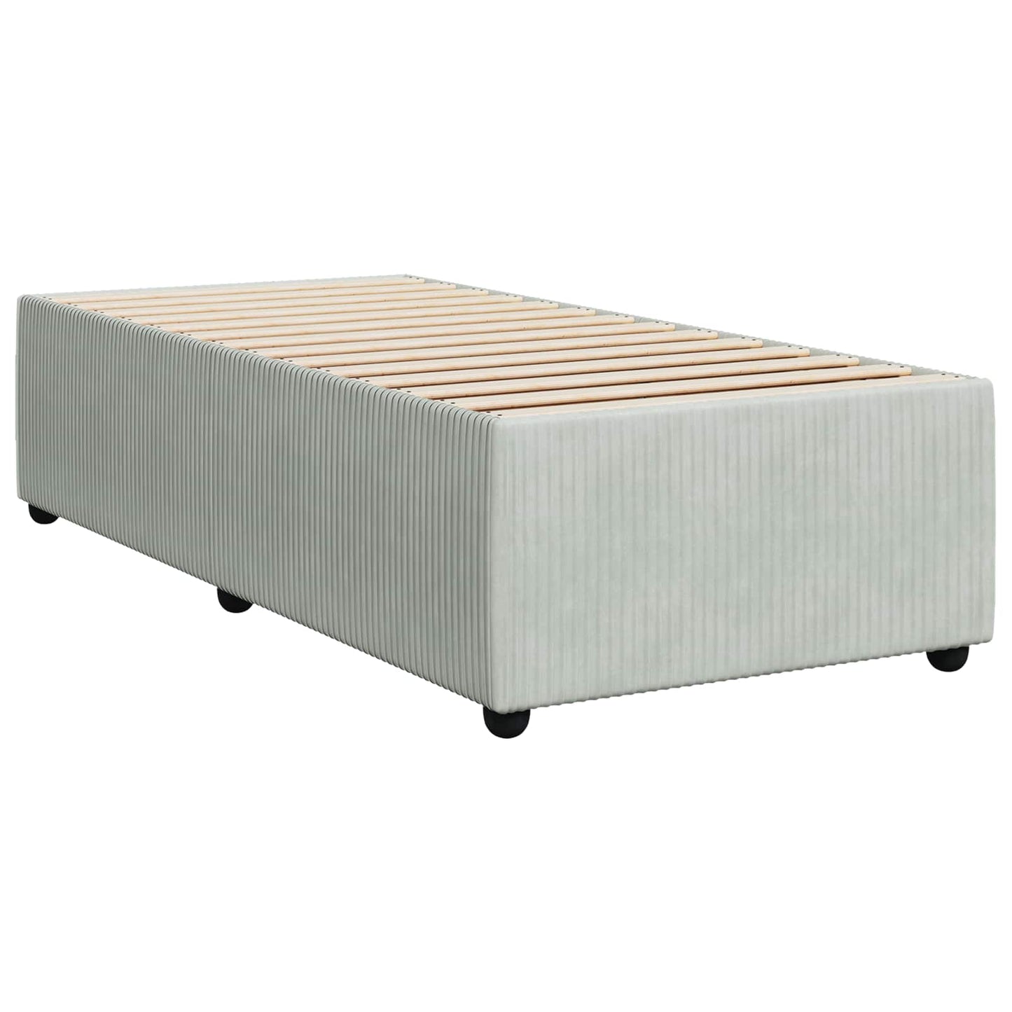 Boxspring ágy matraccal Világosszürke 90 x 200 cm Bársony