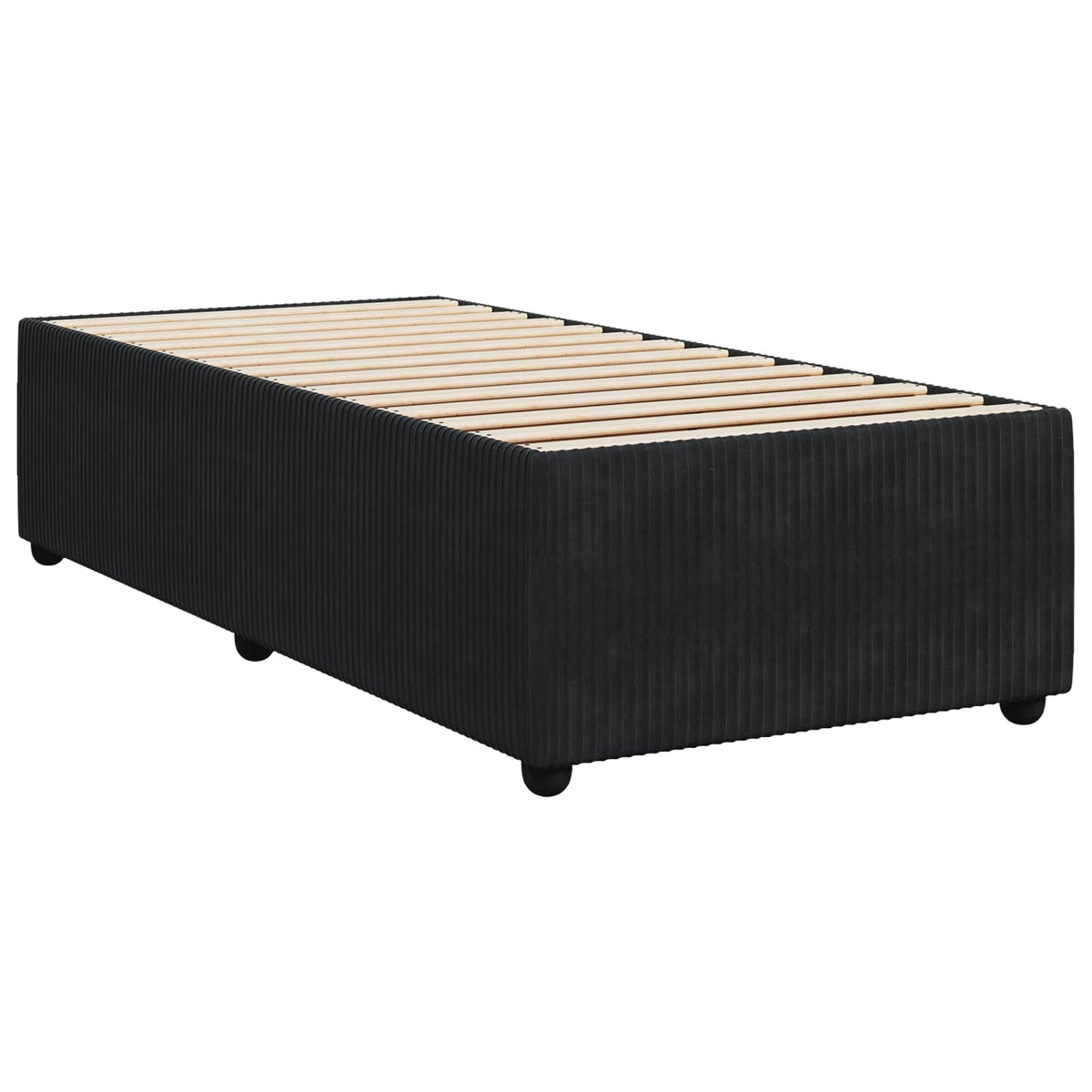 Boxspring ágy matraccal fejtámlával Fekete 90 x 200 cm Bársony