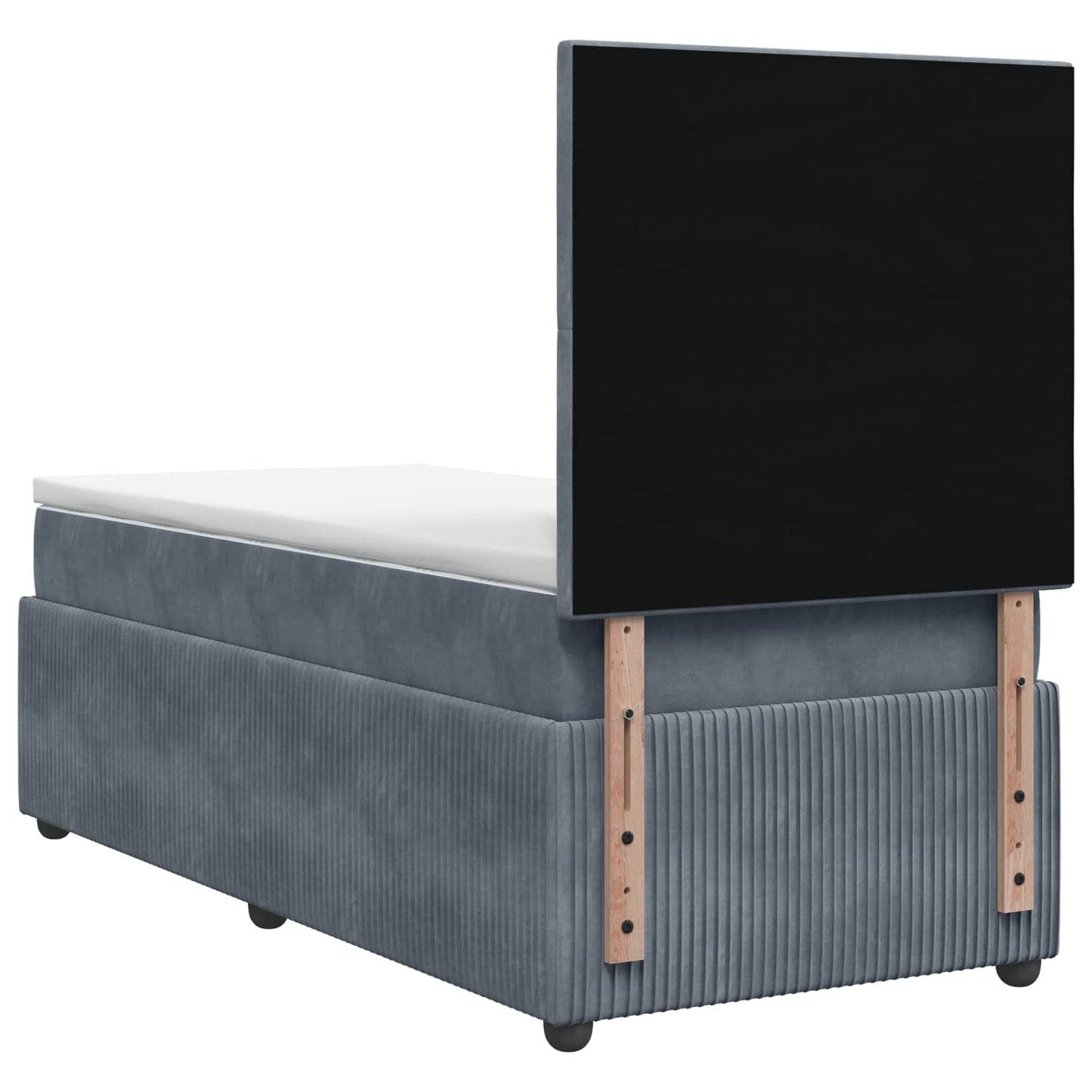 Boxspring ágy matraccal Sötétszürke 100 x 200 cm Bársony