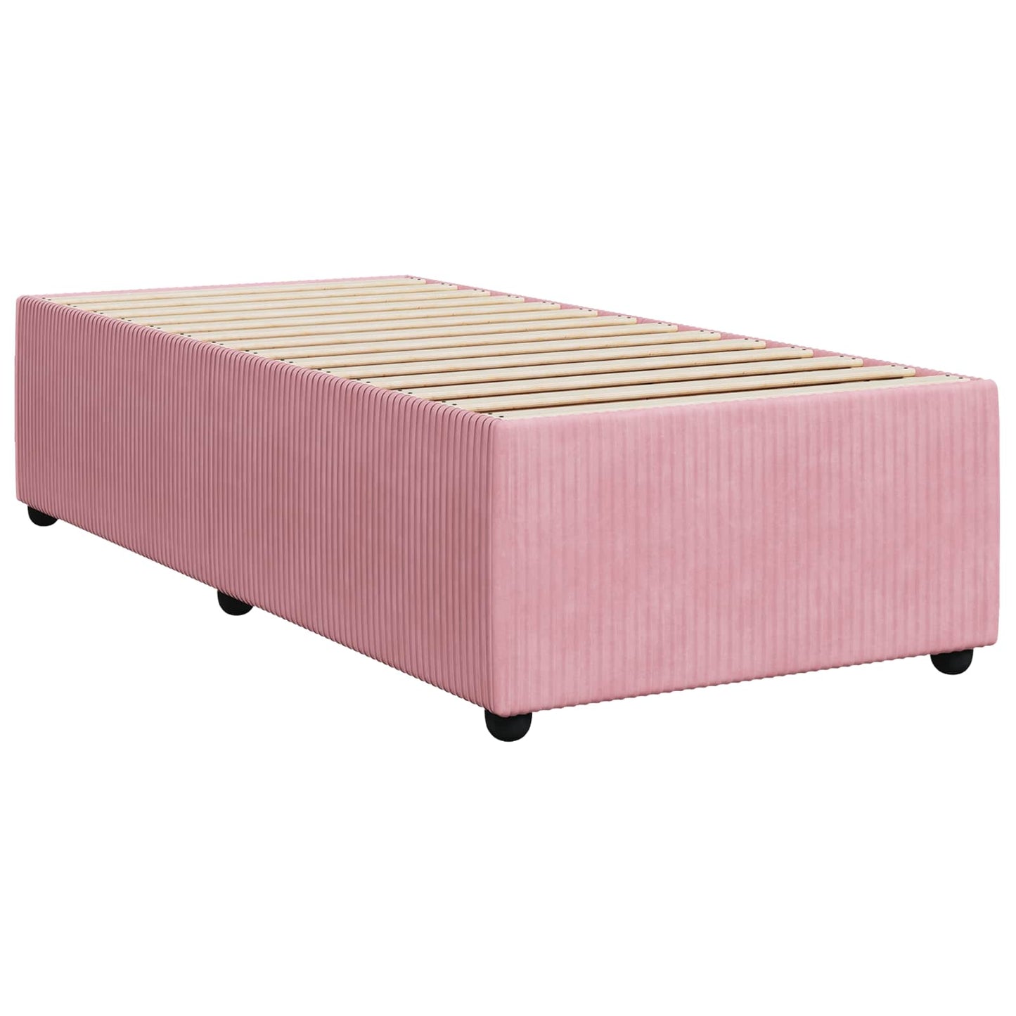 Boxspring ágy matraccal Rózsaszín 100 x 200 cm Bársony