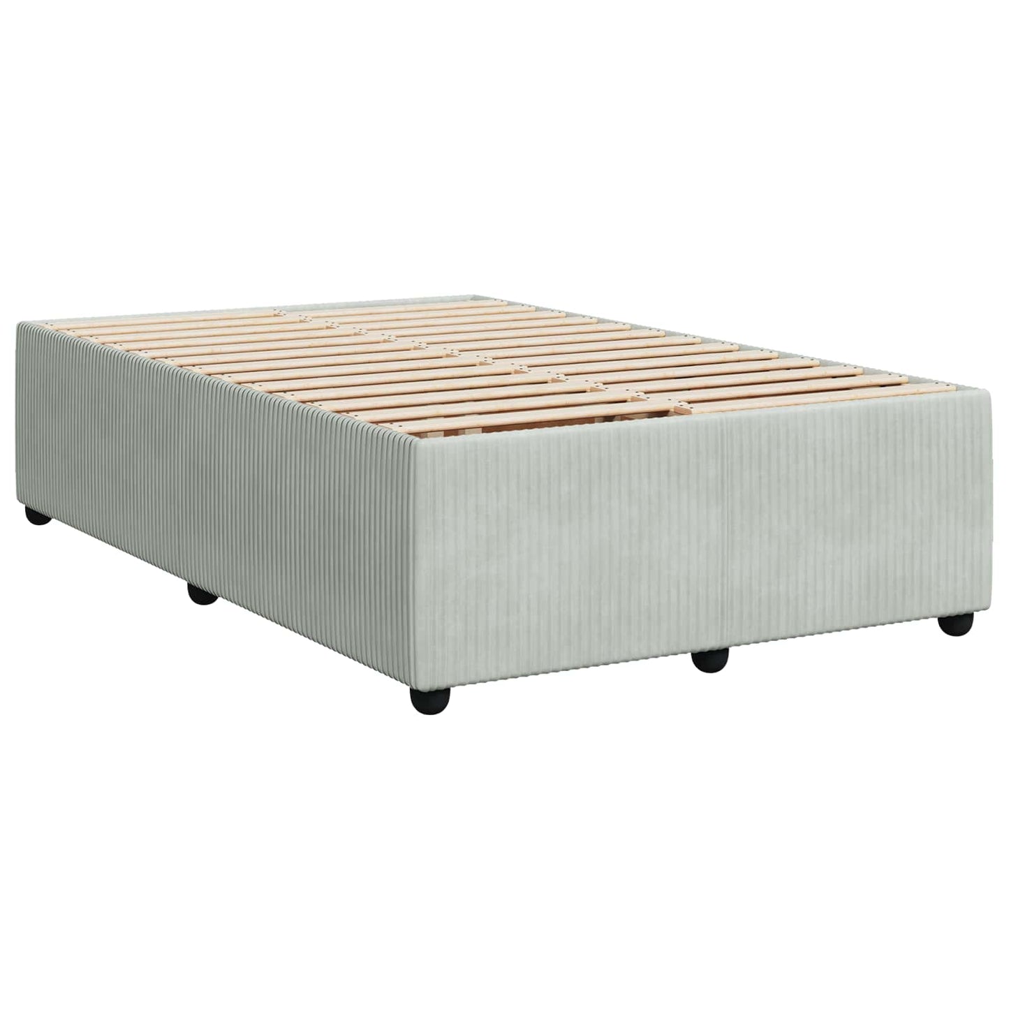 Boxspring ágy matraccal Világosszürke 120 x 190 cm Bársony