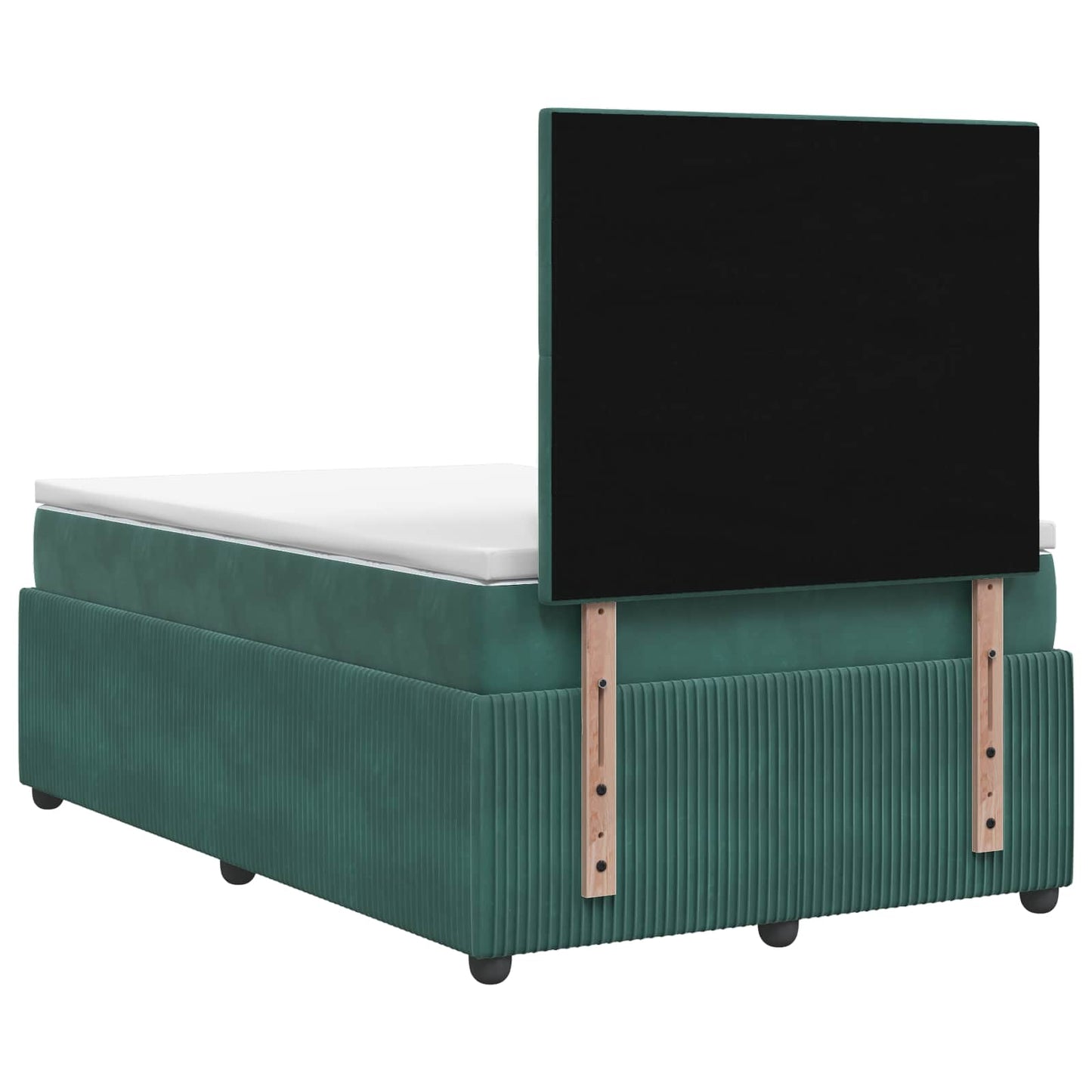 Boxspring ágy matraccal Sötétzöld 120 x 190 cm Bársony
