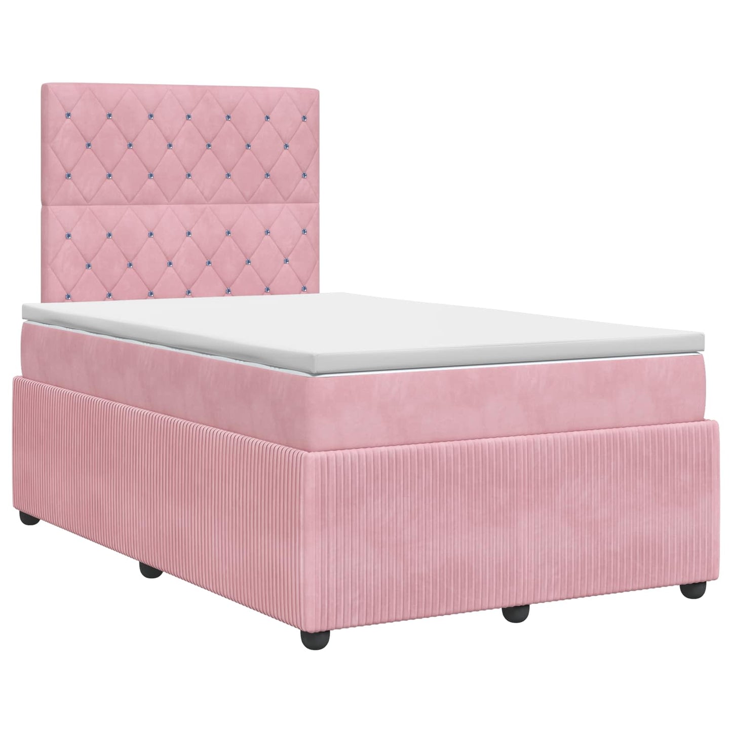 Boxspring ágy matraccal Rózsaszín 120 x 190 cm Bársony