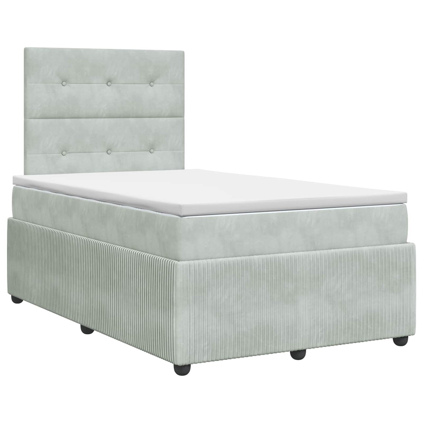 Boxspring ágy matraccal Világosszürke 120 x 190 cm Bársony