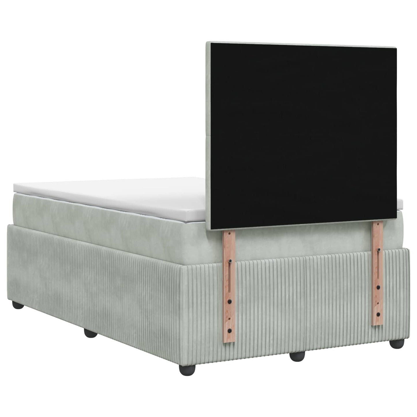 Boxspring ágy matraccal Világosszürke 120 x 190 cm Bársony