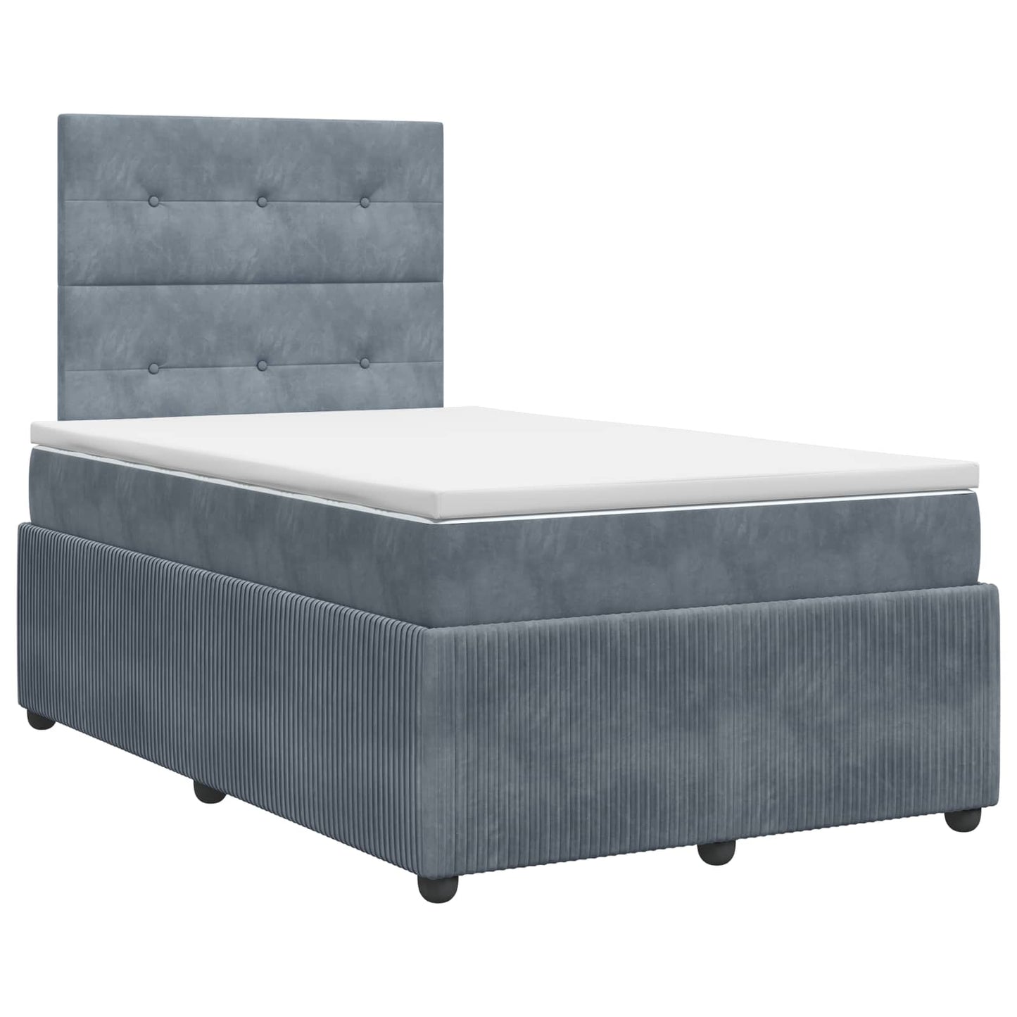 Boxspring ágy matraccal Sötétszürke 120 x 190 cm Bársony
