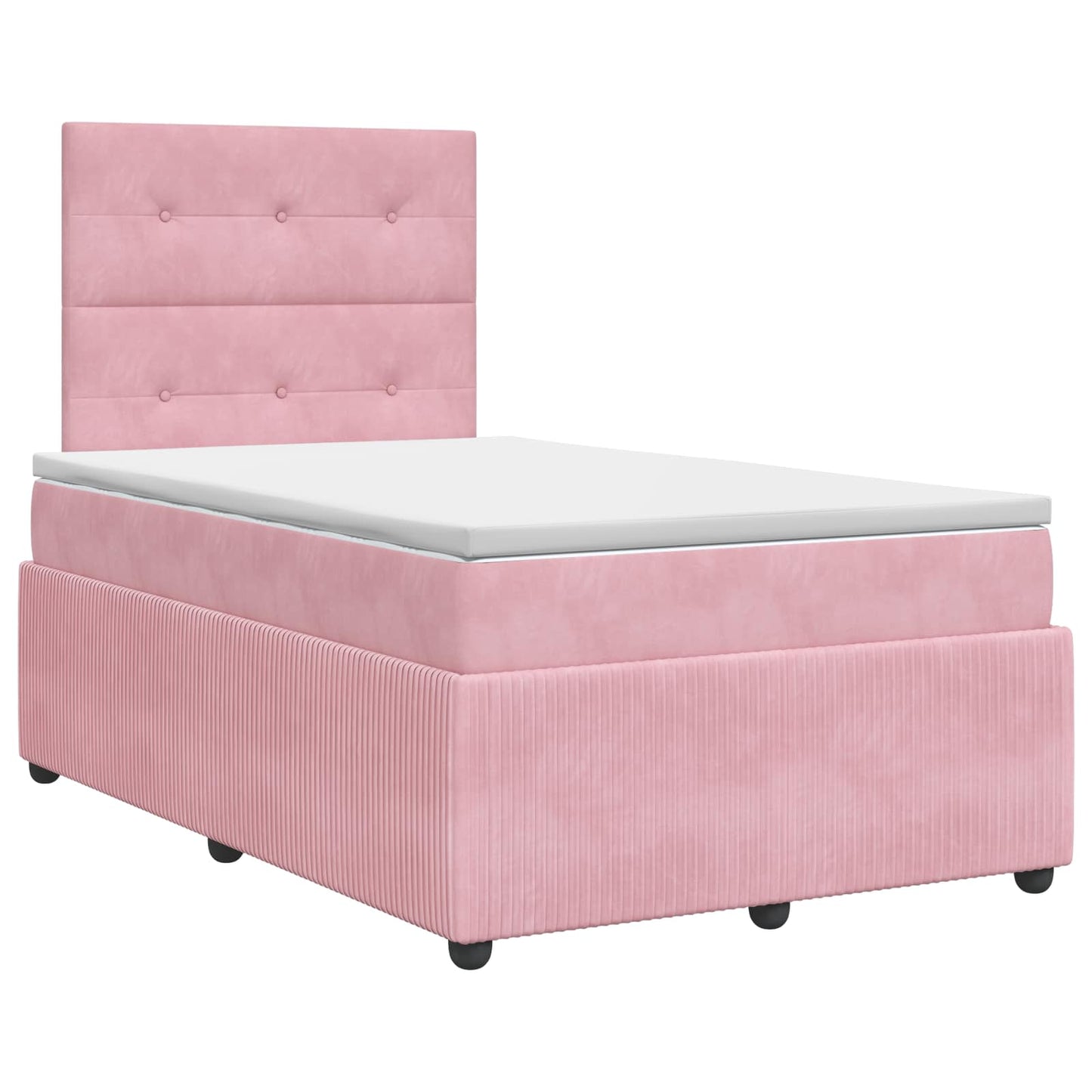 Boxspring ágy matraccal Rózsaszín 120 x 190 cm Bársony