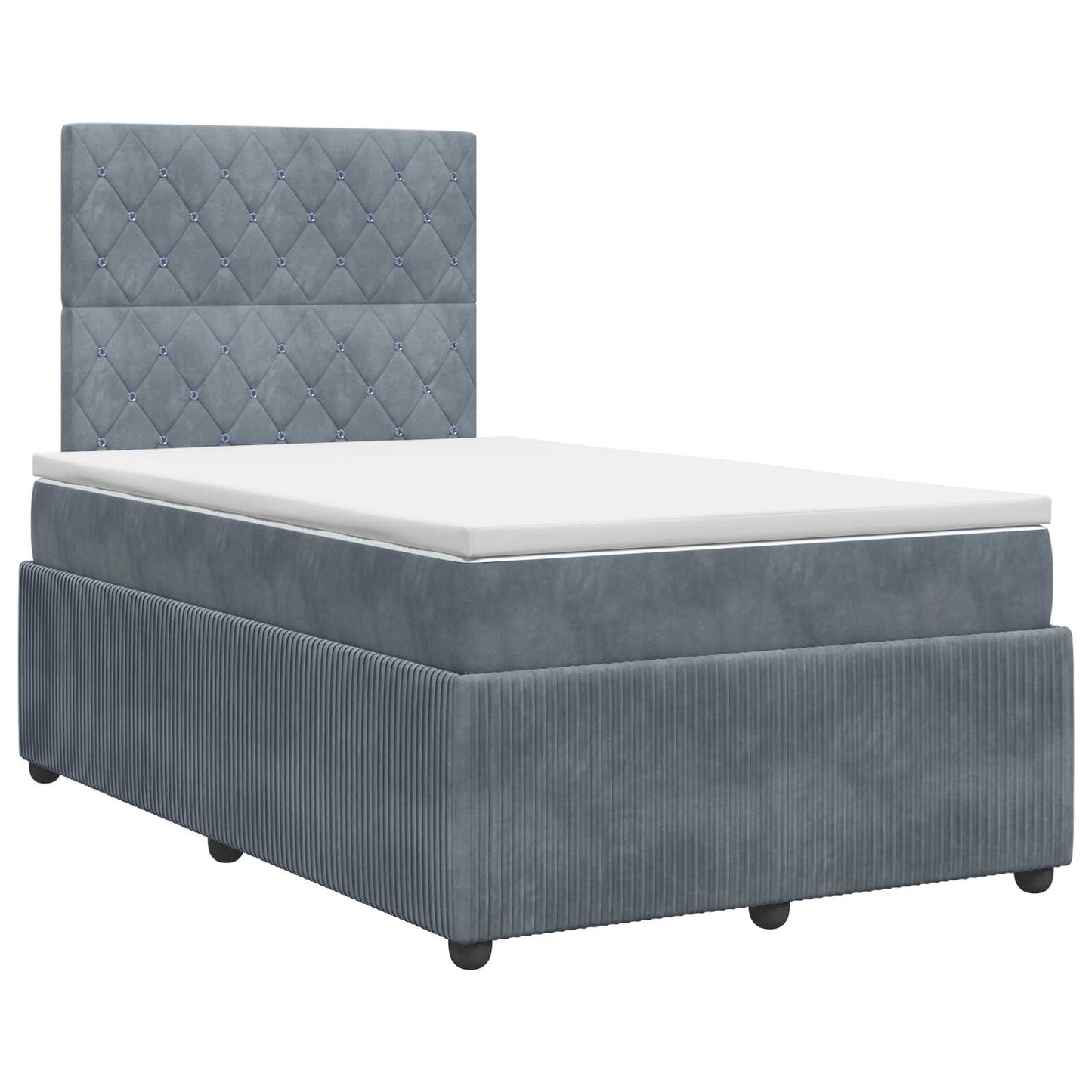 Boxspring ágy matraccal Sötétszürke 120 x 200 cm Bársony