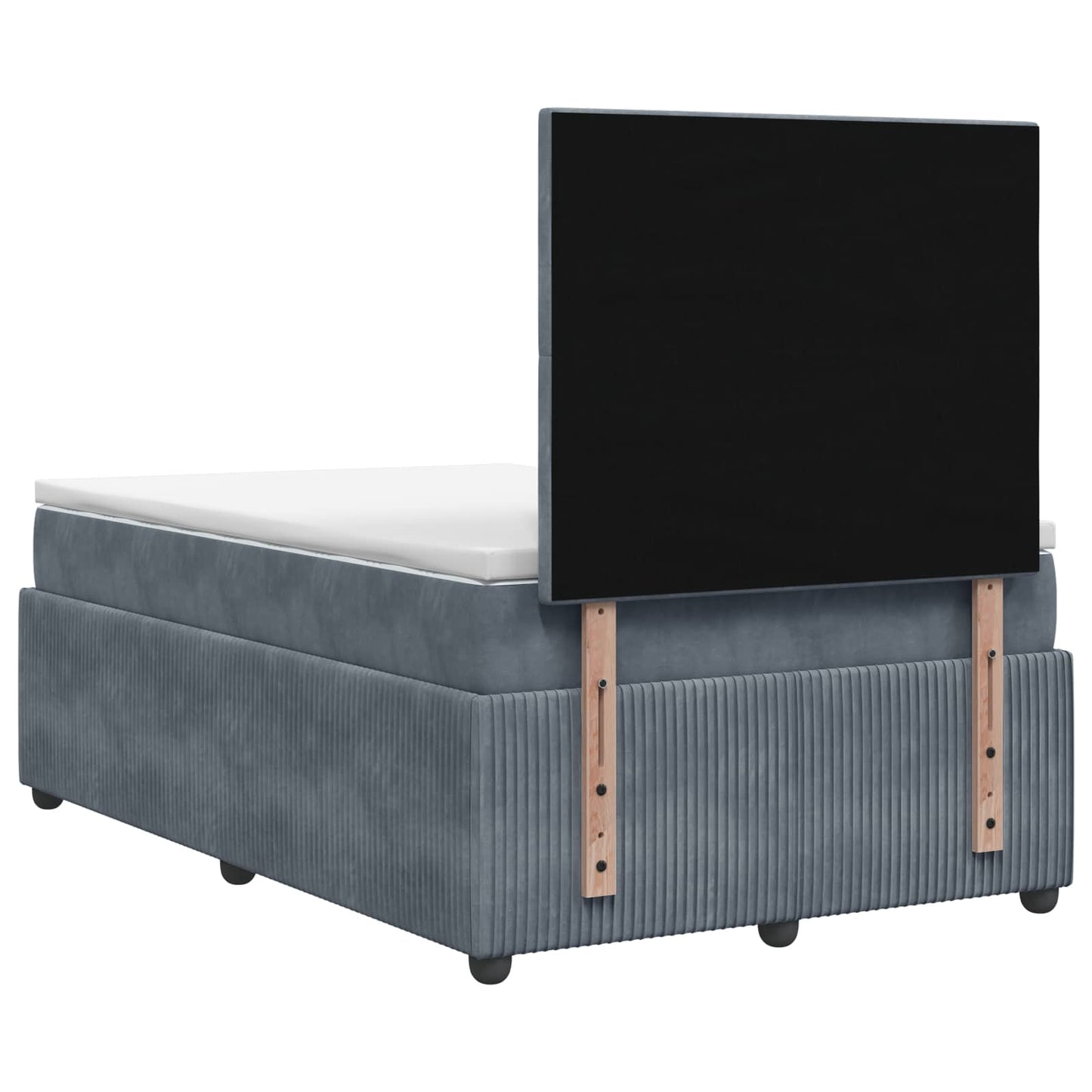 Boxspring ágy matraccal Sötétszürke 120 x 200 cm Bársony