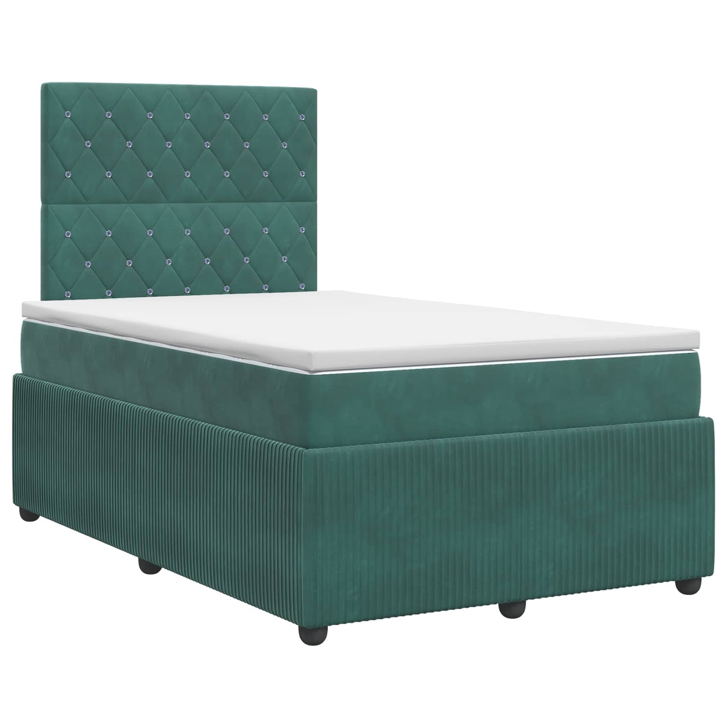 Boxspring ágy matraccal Sötétzöld 120 x 200 cm Bársony