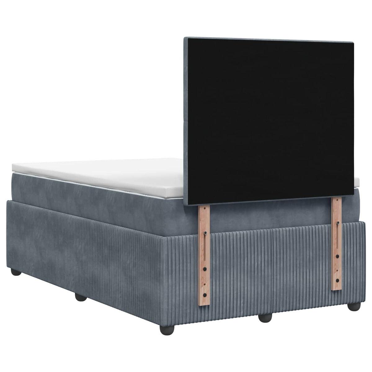 Boxspring ágy matraccal Sötétszürke 120 x 200 cm Bársony