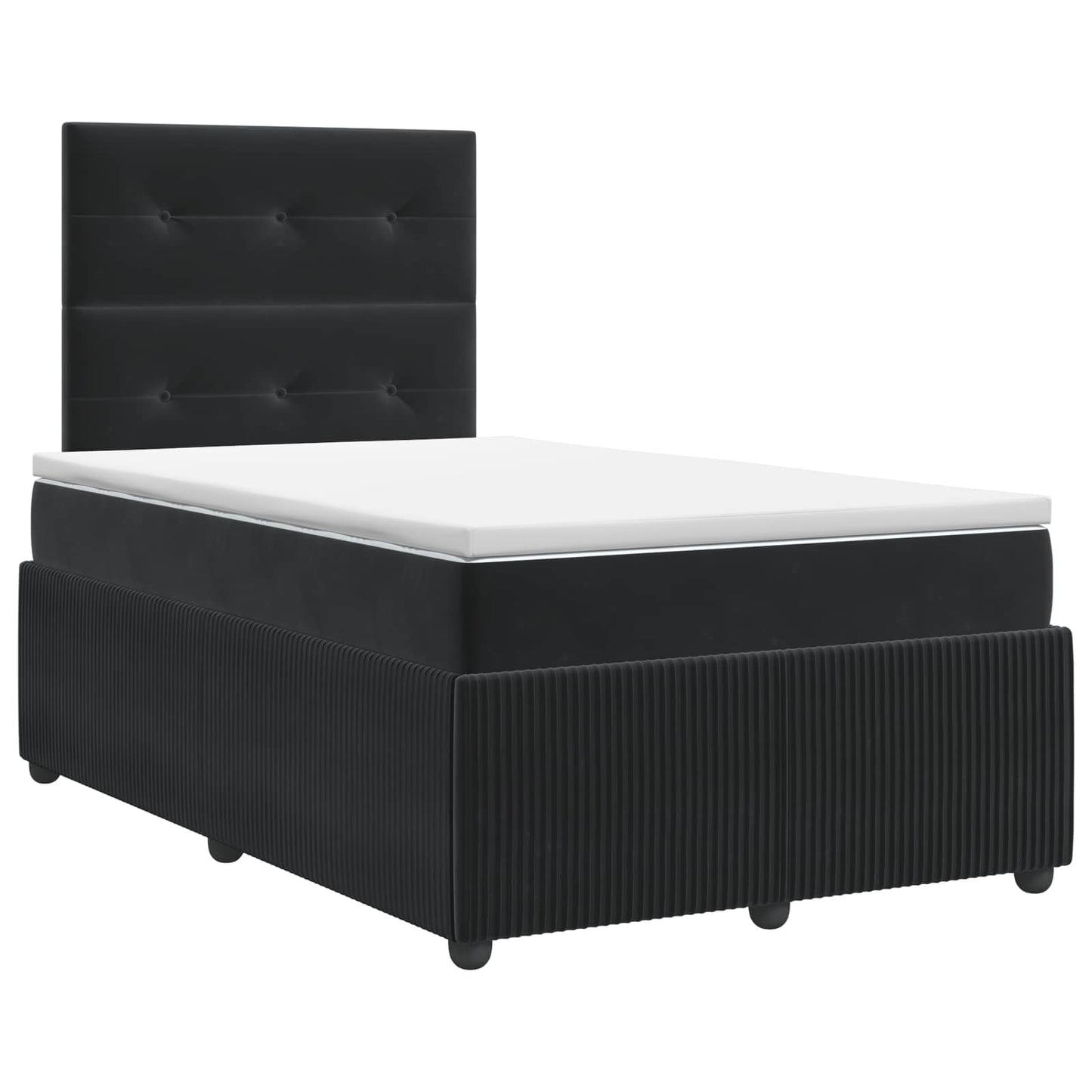 Boxspring ágy matraccal fejtámlával Fekete 120 x 200 cm Bársony