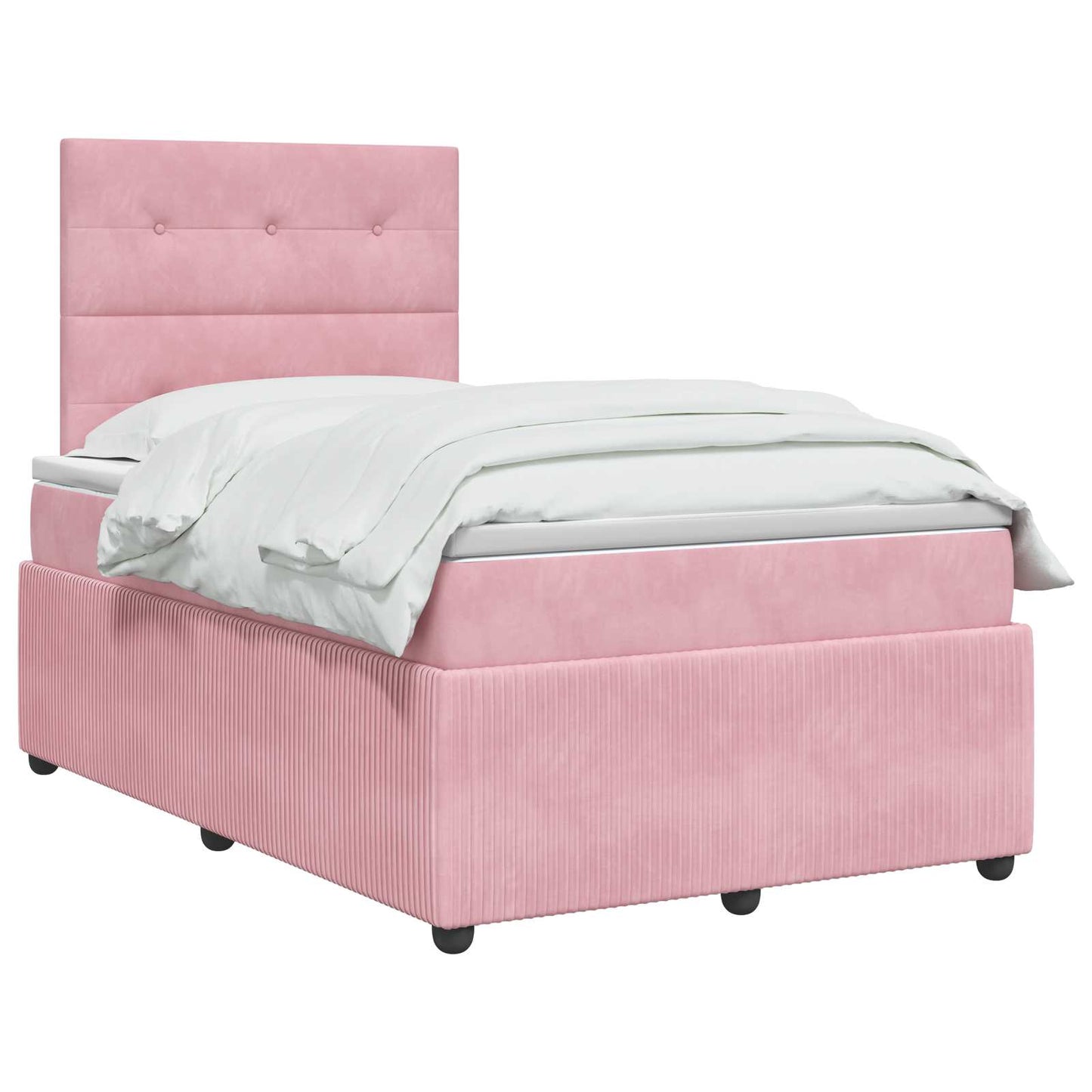 Boxspring ágy matraccal Rózsaszín 120 x 200 cm Bársony