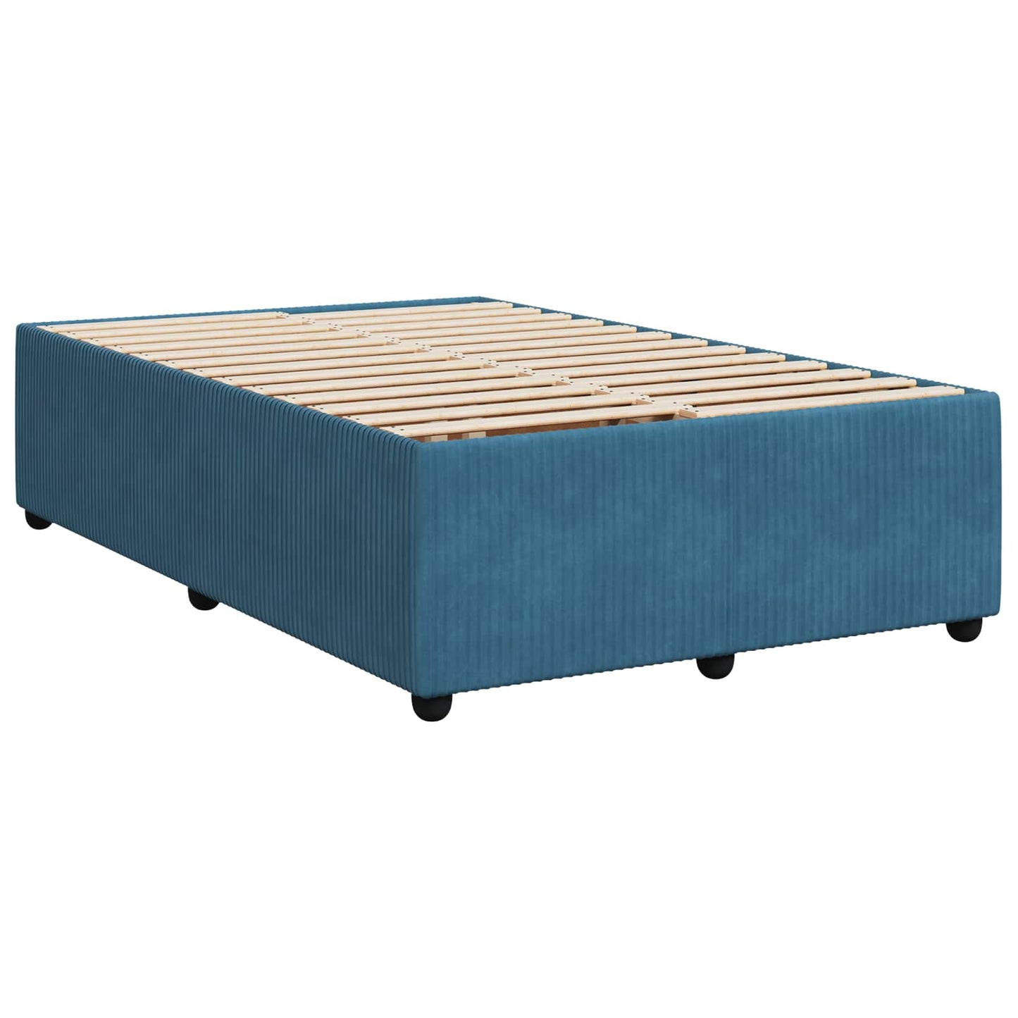 Boxspring ágy matraccal fejtámlával Kék 120 x 200 cm Bársony