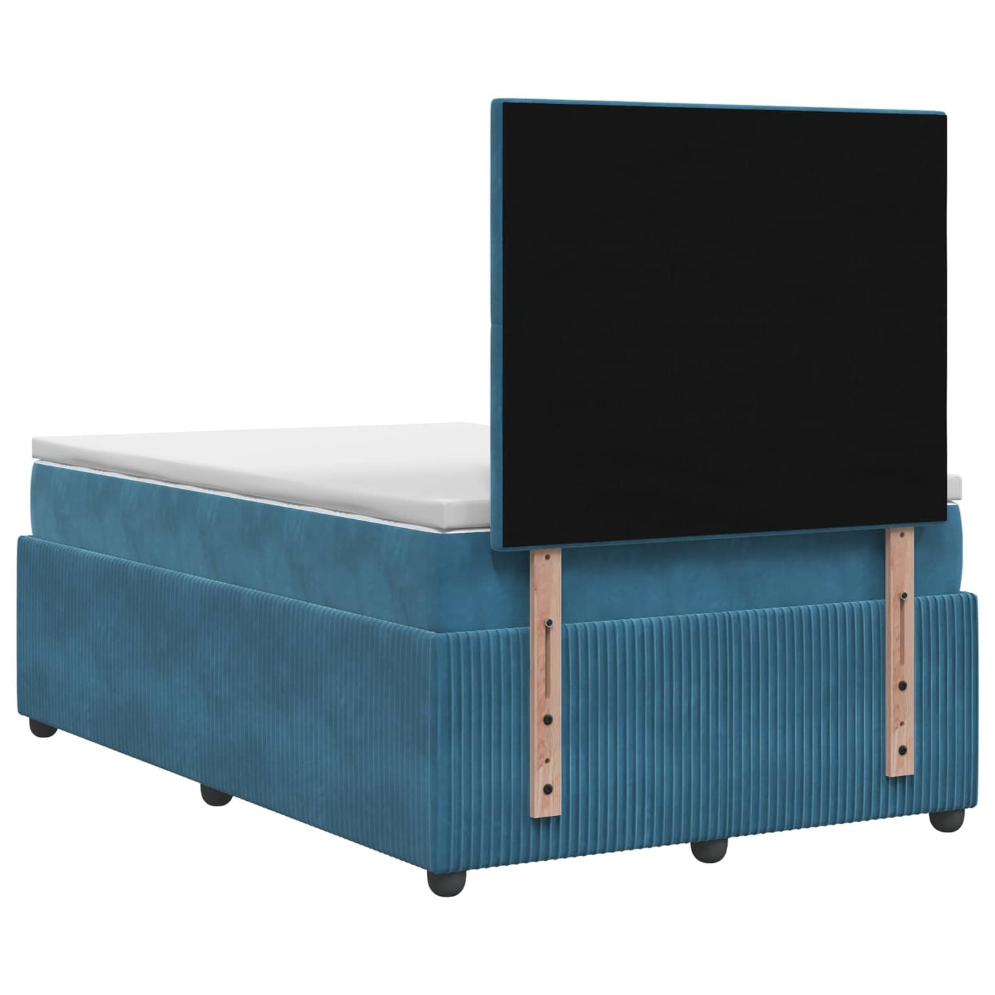 Boxspring ágy matraccal fejtámlával Kék 120 x 200 cm Bársony