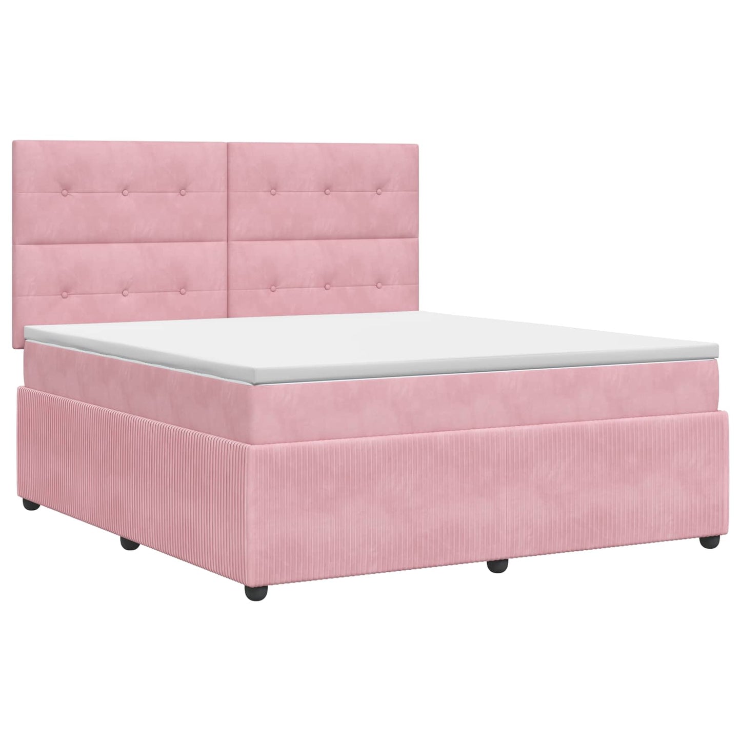 Boxspring ágy matraccal Rózsaszín 140 x 190 cm Bársony