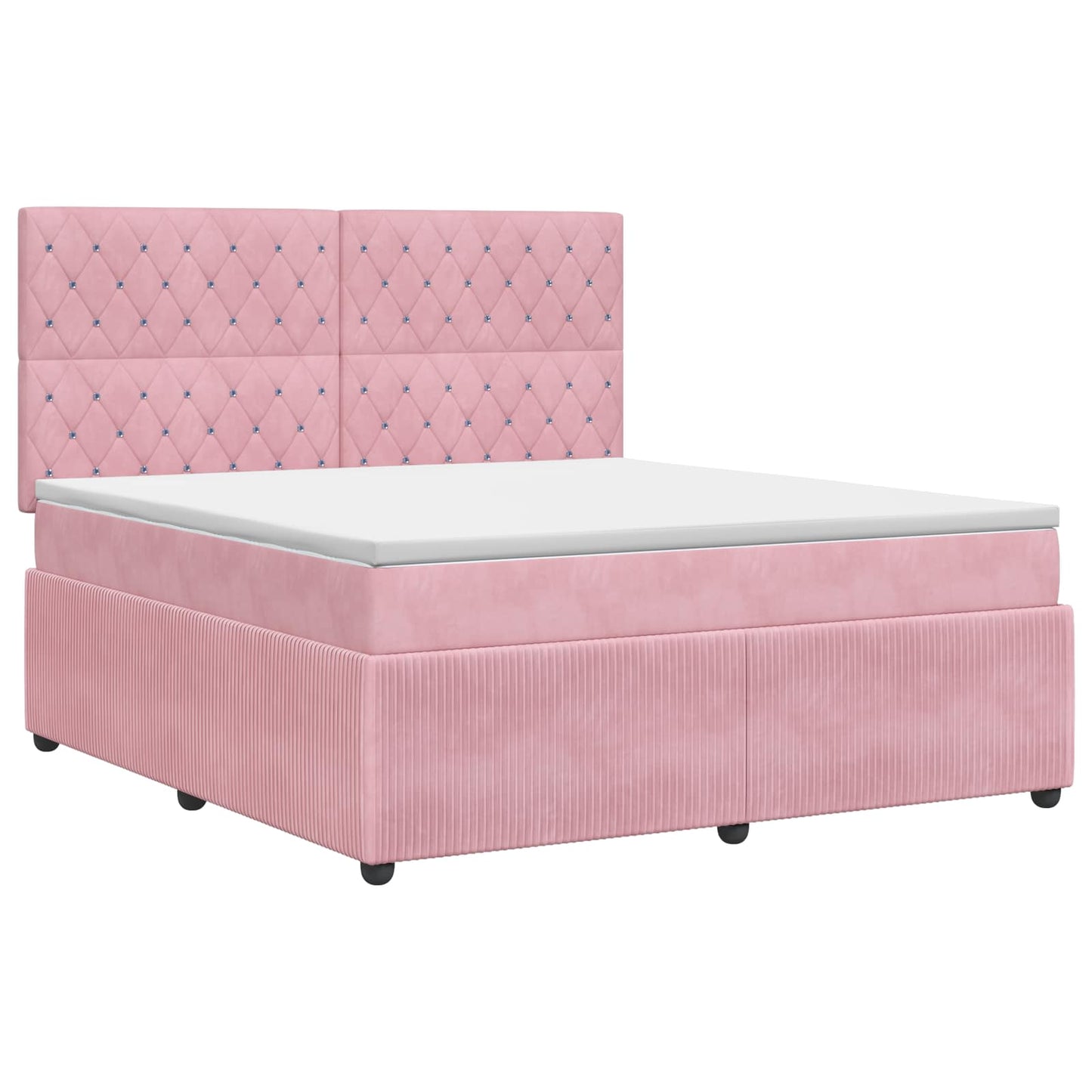 Boxspring ágy matraccal Rózsaszín 160 x 200 cm Bársony
