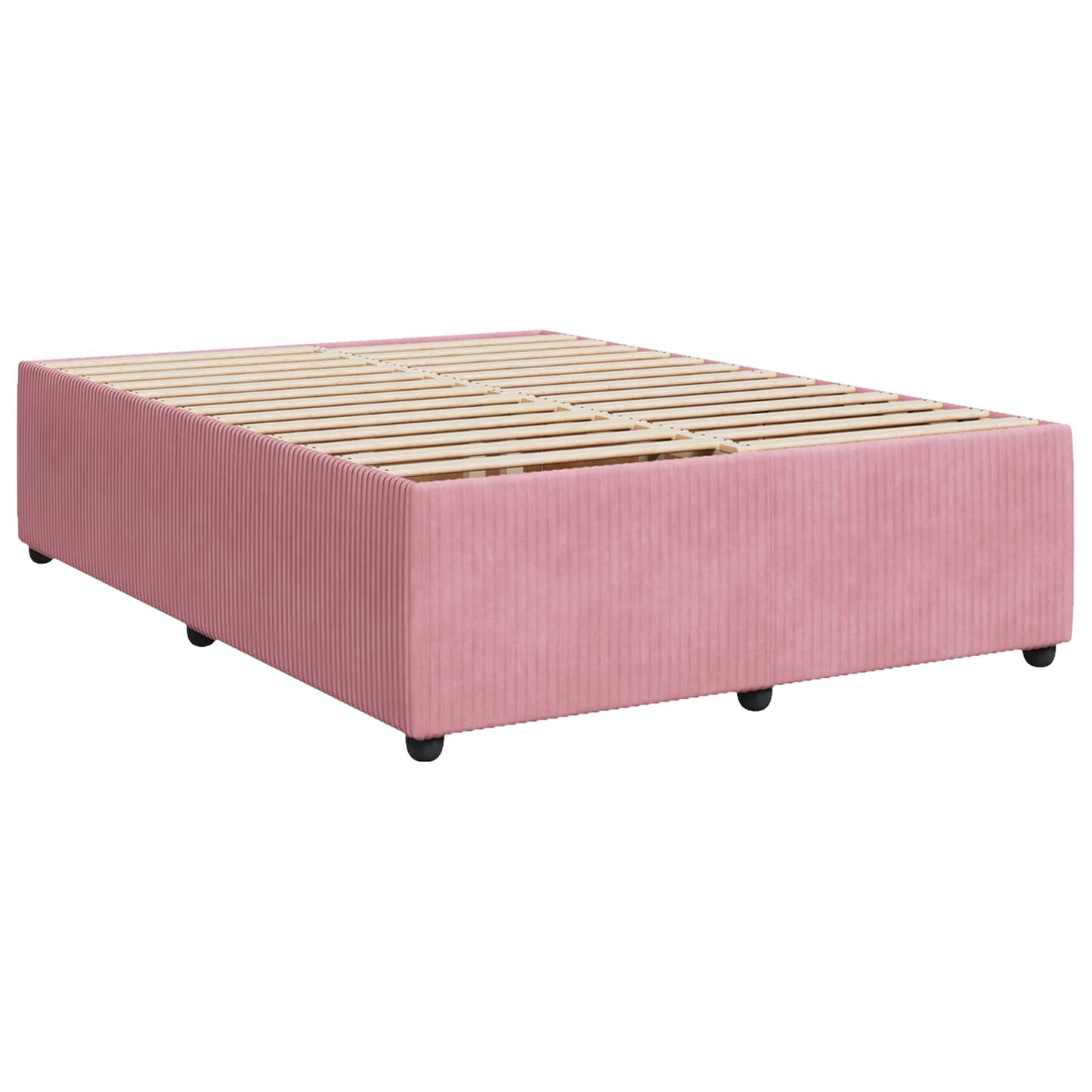 Boxspring ágy matraccal Rózsaszín 160 x 200 cm Bársony