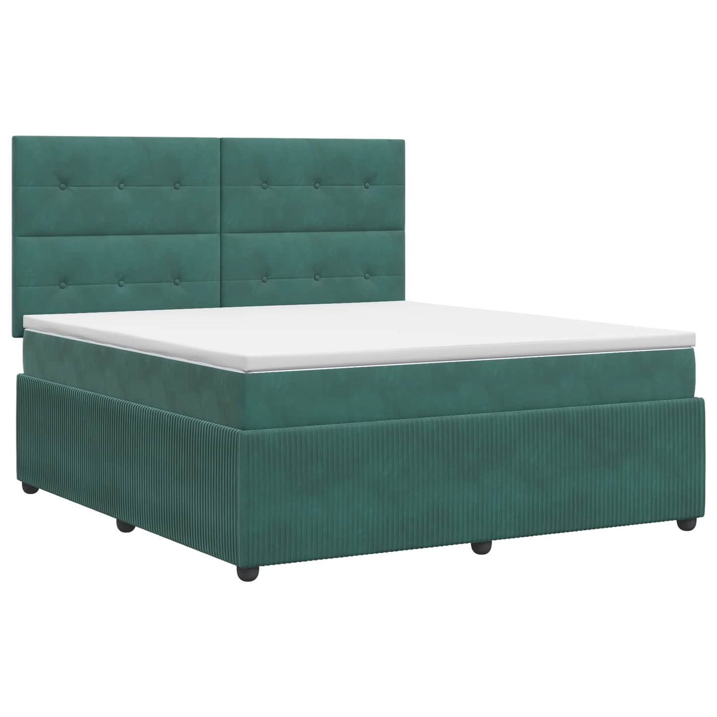 Boxspring ágy matraccal Sötétzöld 160 x 200 cm Bársony