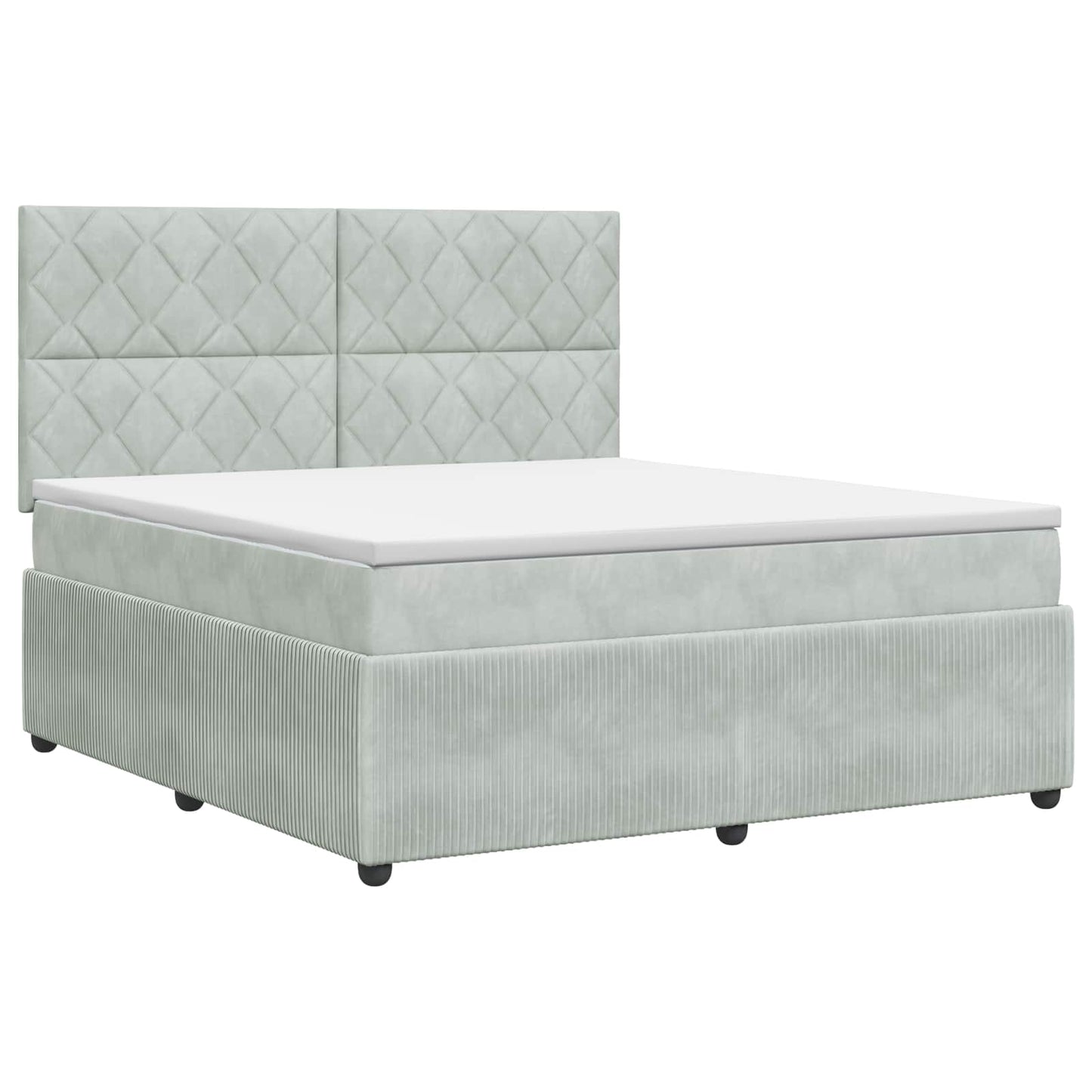Boxspring ágy matraccal Világosszürke 180 x 200 cm Bársony