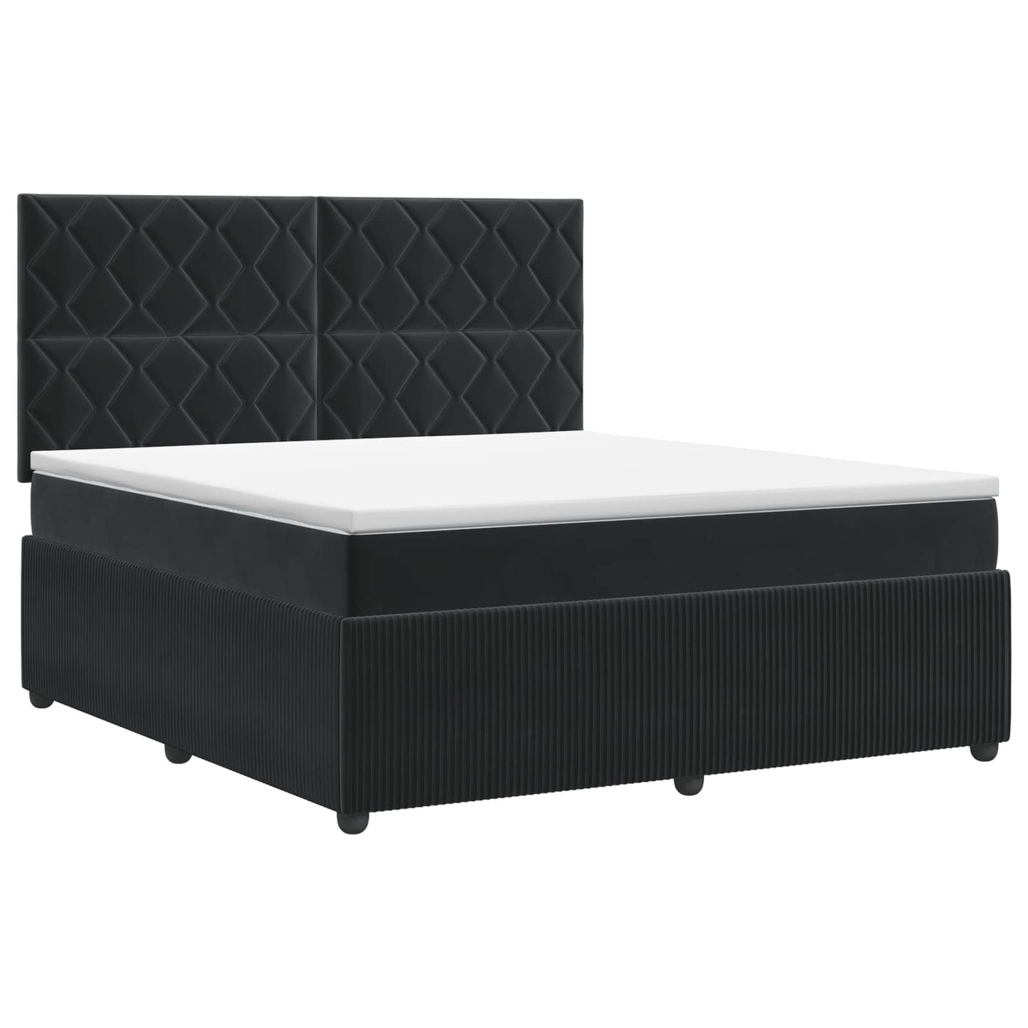 Boxspring ágy matraccal fejtámlával Fekete 180 x 200 cm Bársony