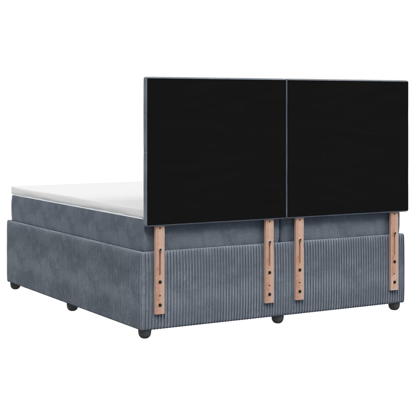 Boxspring ágy matraccal Sötétszürke 200 x 200 cm Bársony