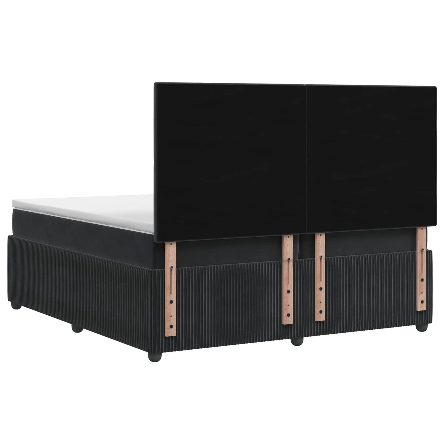 Boxspring ágy matraccal fejtámlával Fekete 200 x 200 cm Bársony