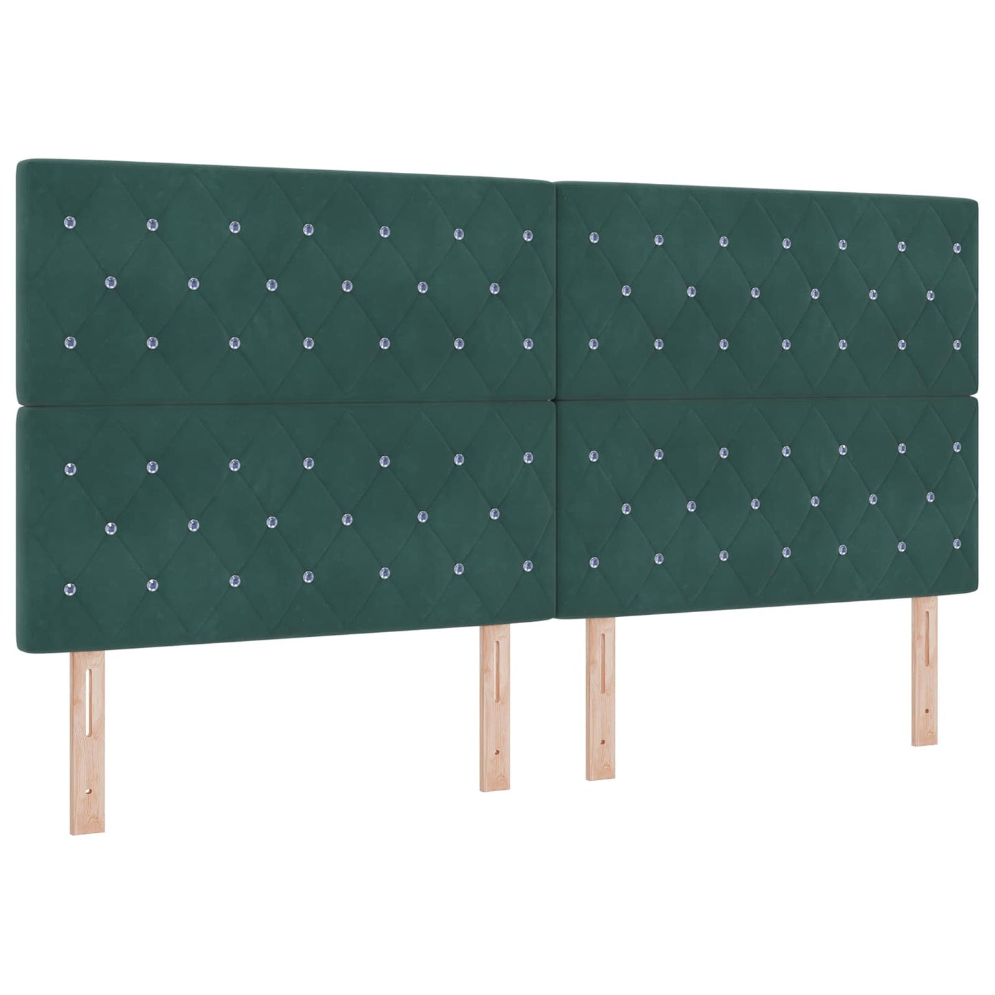 Boxspring ágy matraccal Sötétzöld 200 x 200 cm Bársony
