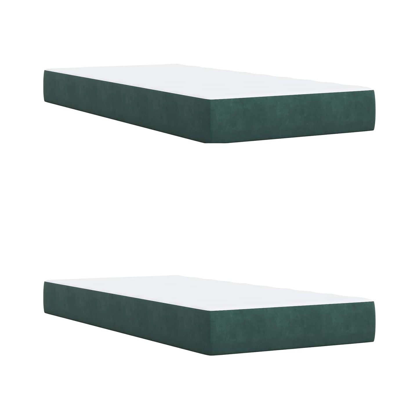 Boxspring ágy matraccal Sötétzöld 200 x 200 cm Bársony