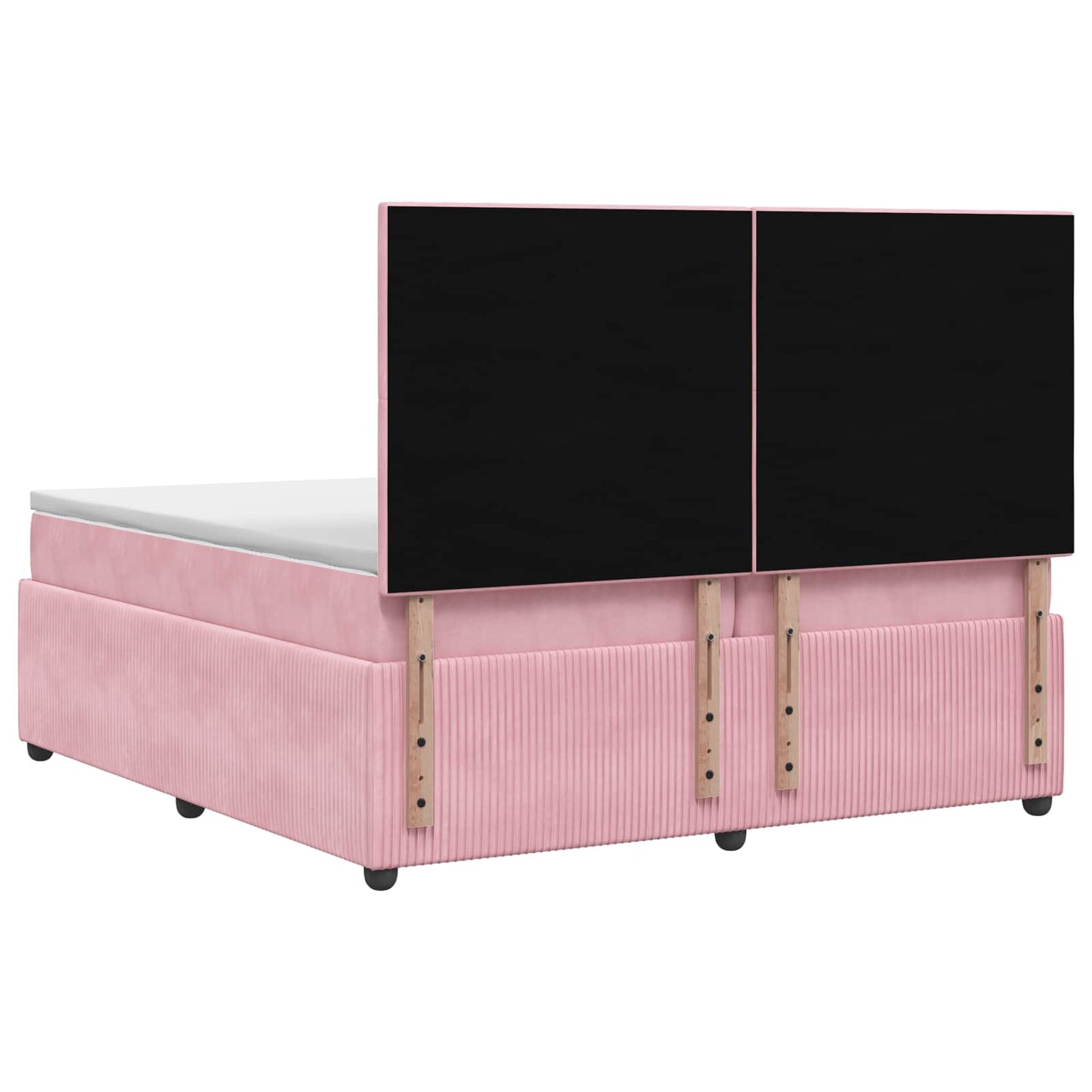 Boxspring ágy matraccal Rózsaszín 200 x 200 cm Bársony
