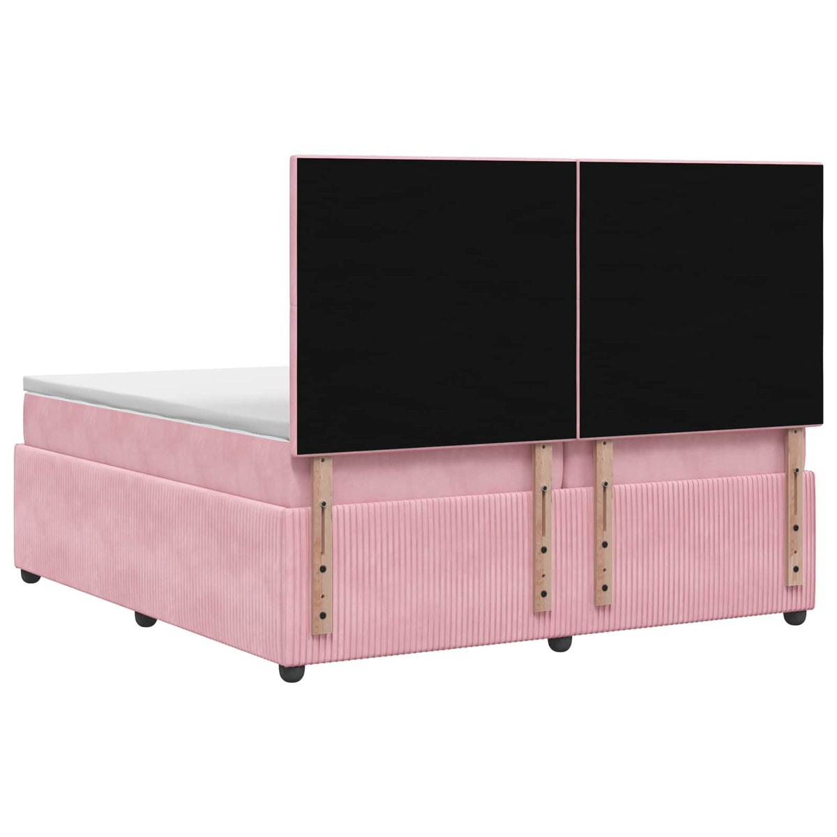 Boxspring ágy matraccal Rózsaszín 200 x 200 cm Bársony