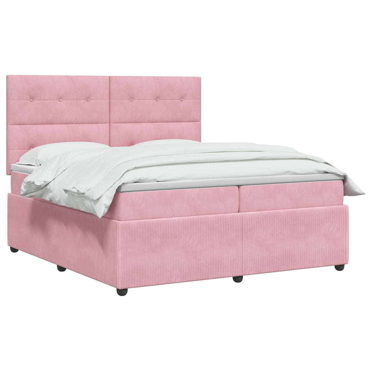 Boxspring ágy matraccal Rózsaszín 200 x 200 cm Bársony