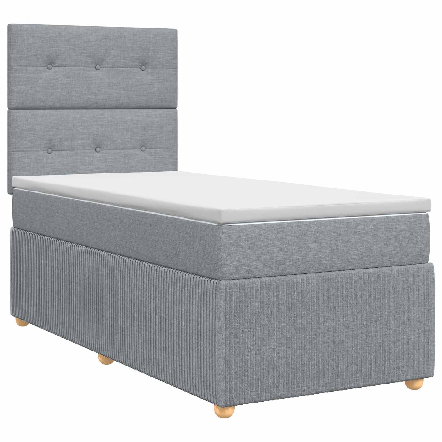 Boxspring ágy matraccal Világosszürke Egyszemélyes Szövet