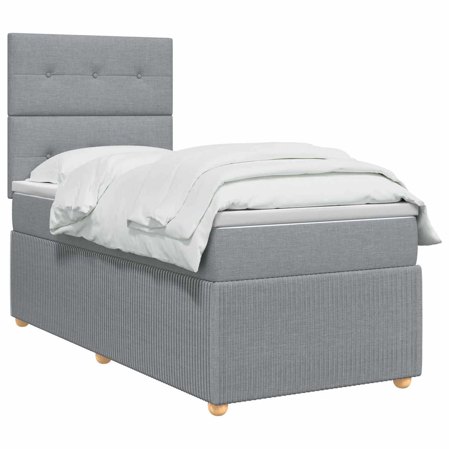 Boxspring ágy matraccal Világosszürke Egyszemélyes Szövet