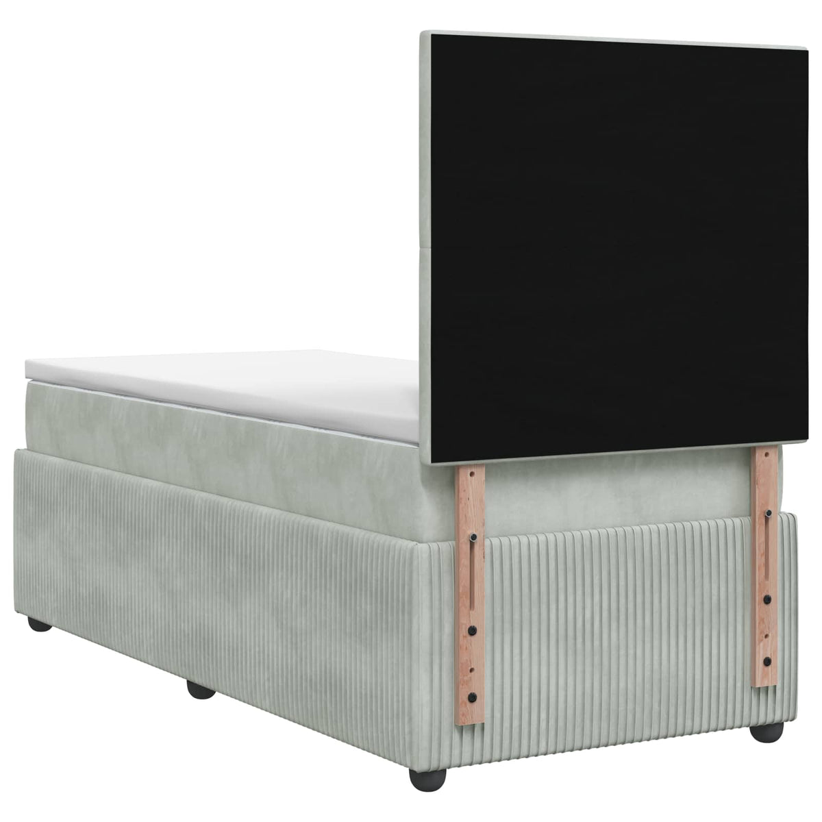 Boxspring ágy matraccal Világosszürke Egyszemélyes Bársony