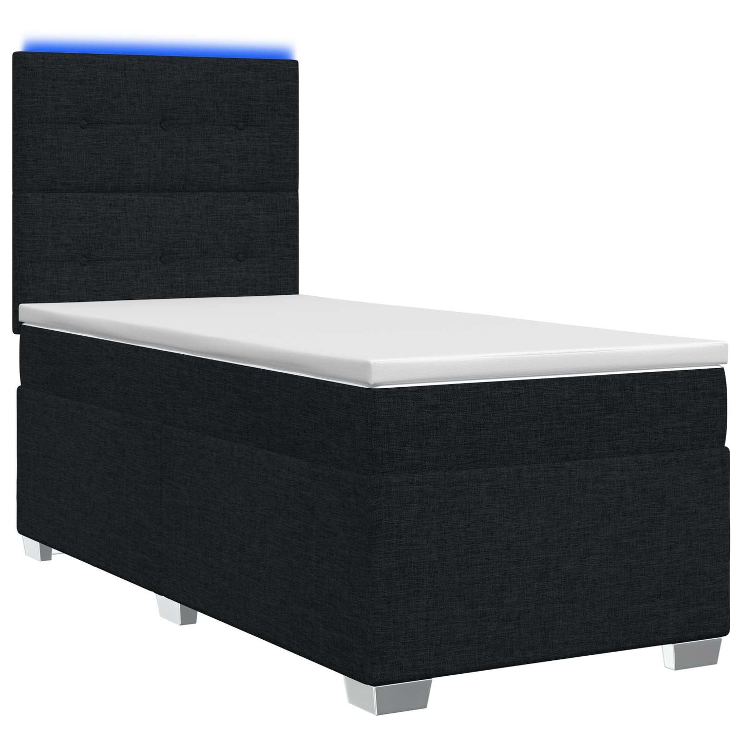 Boxspring ágy matraccal fejtámlával Fekete 80 x 200 cm Szövet