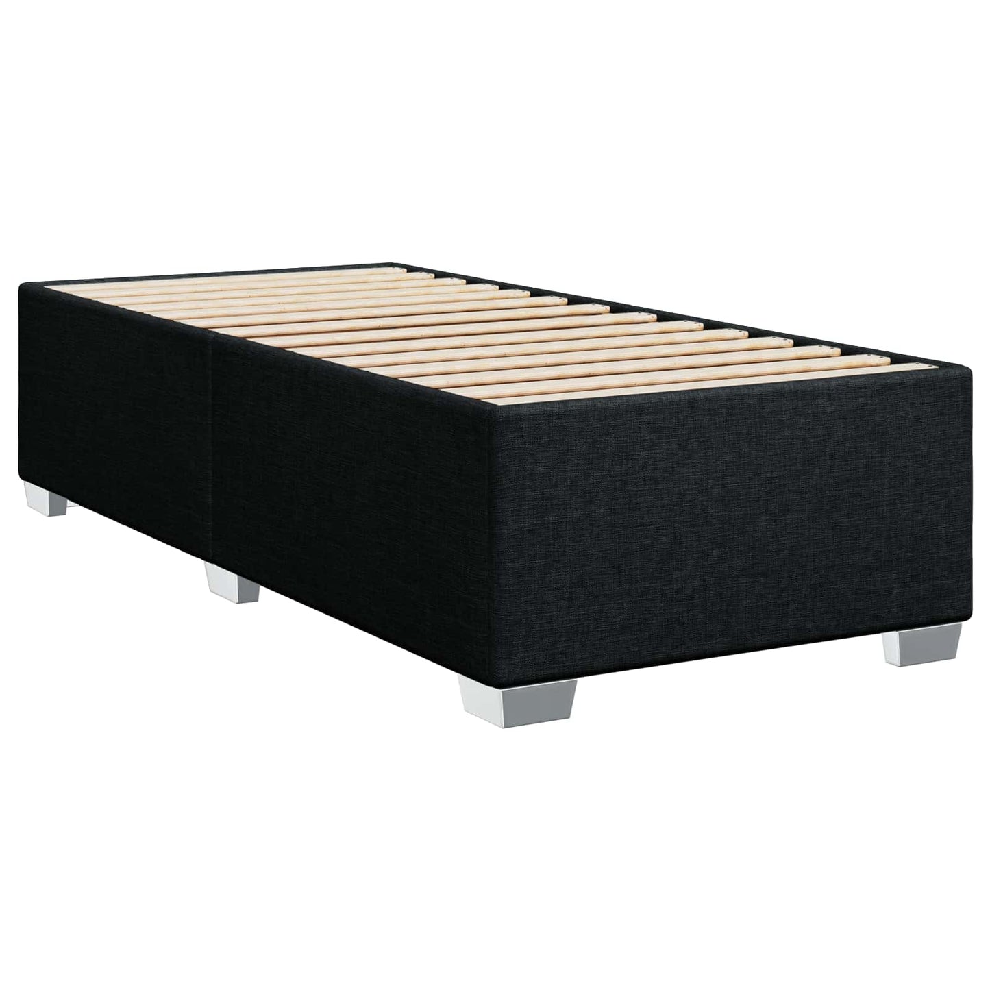 Boxspring ágy matraccal fejtámlával Fekete 80 x 200 cm Szövet