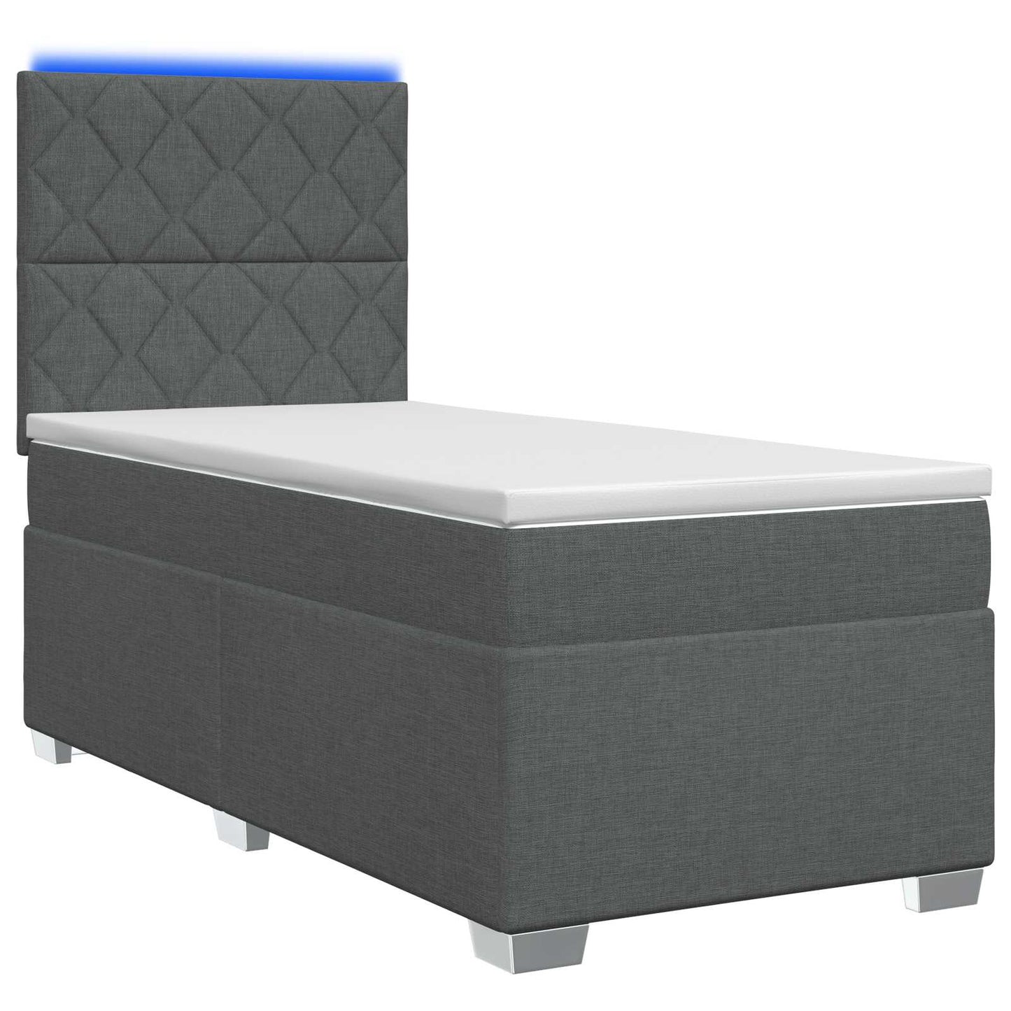 Boxspring ágy matraccal Sötétszürke 80 x 200 cm Szövet