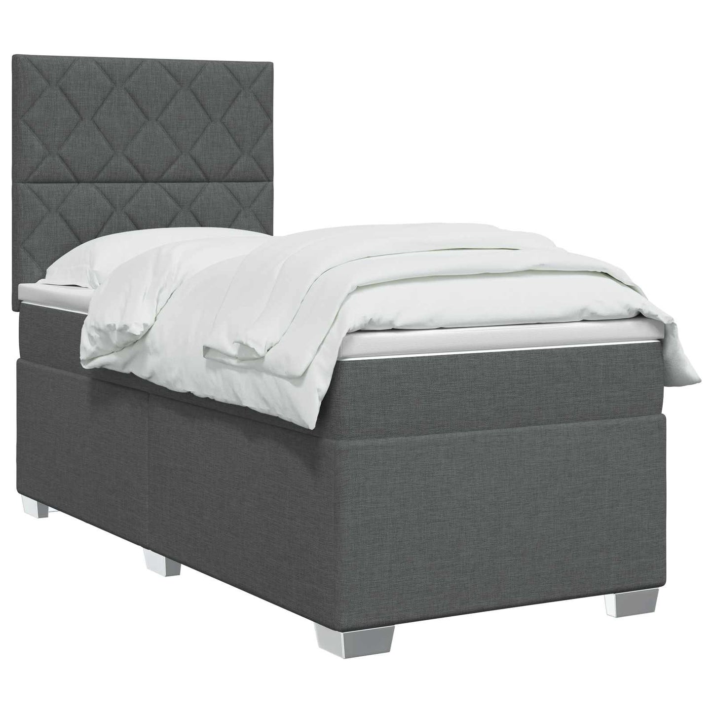 Boxspring ágy matraccal Sötétszürke 80 x 200 cm Szövet