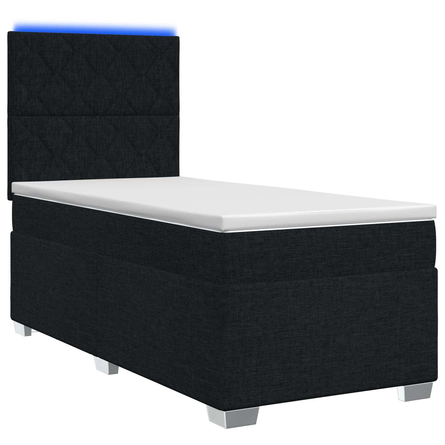 Boxspring ágy matraccal fejtámlával Fekete 80 x 200 cm Szövet