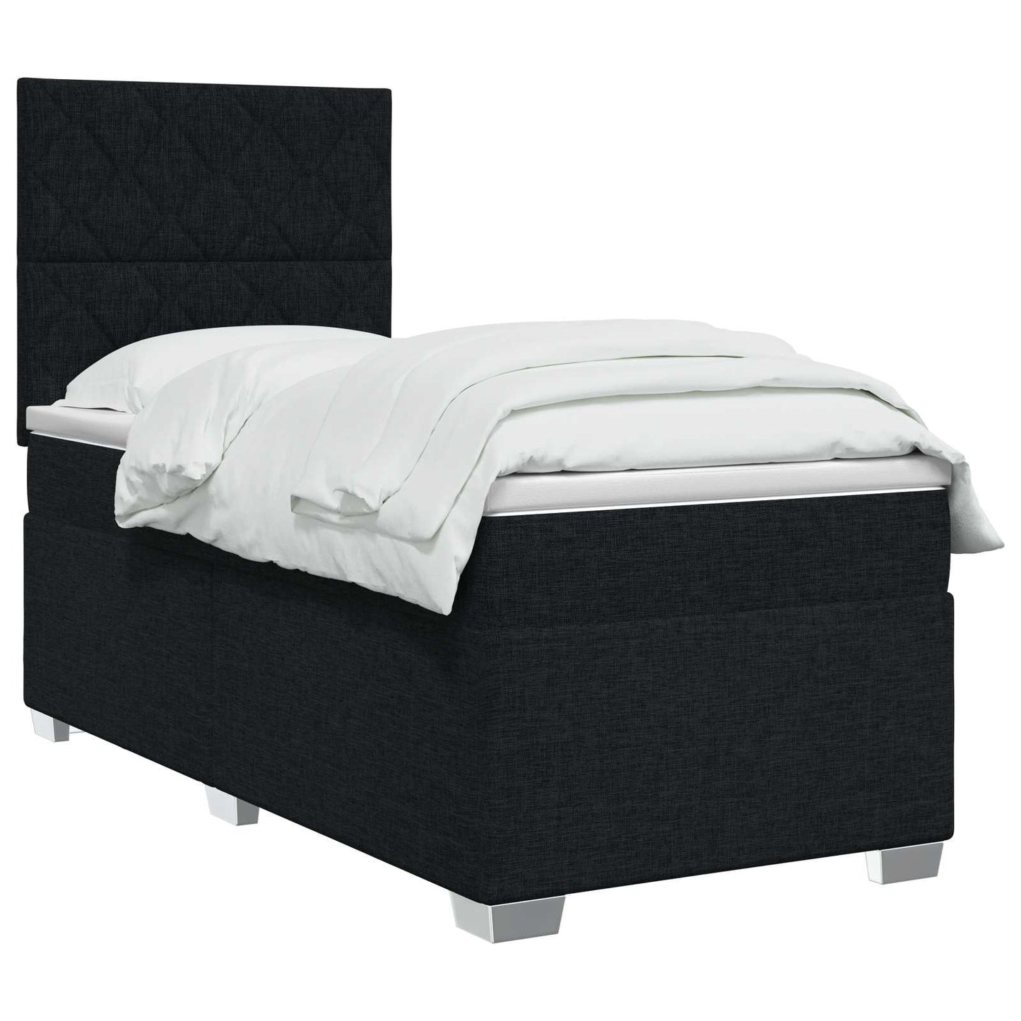 Boxspring ágy matraccal fejtámlával Fekete 80 x 200 cm Szövet