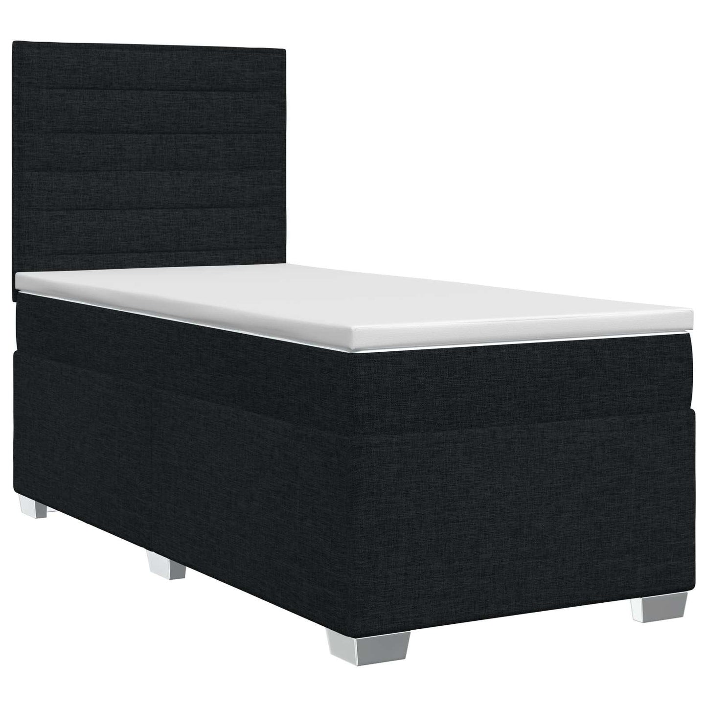 Boxspring ágy matraccal fejtámlával Fekete 90 x 190 cm Szövet