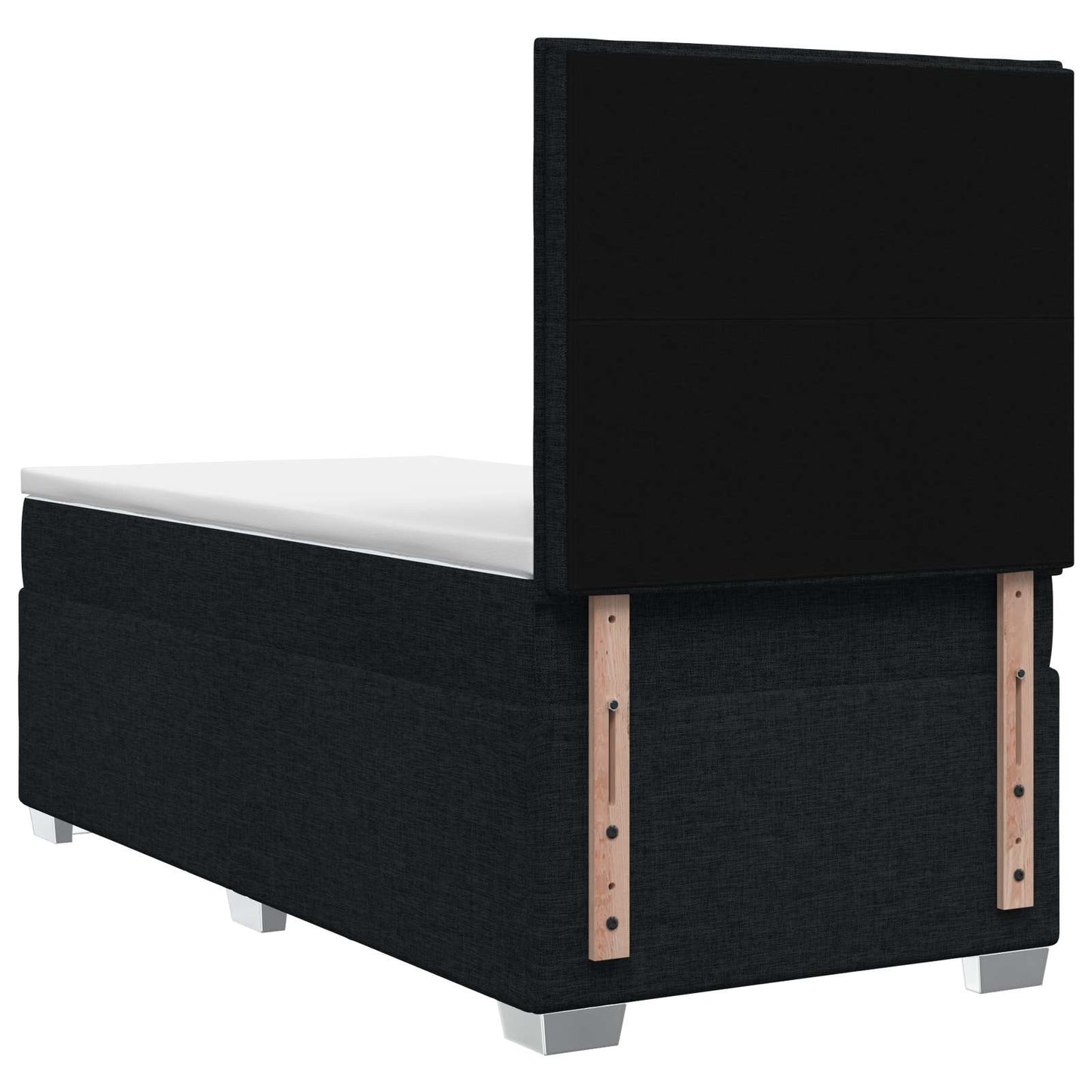 Boxspring ágy matraccal fejtámlával Fekete 90 x 190 cm Szövet
