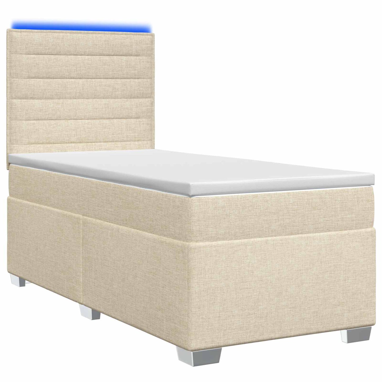 Boxspring ágy matraccal Krémszínű 90 x 190 cm Szövet